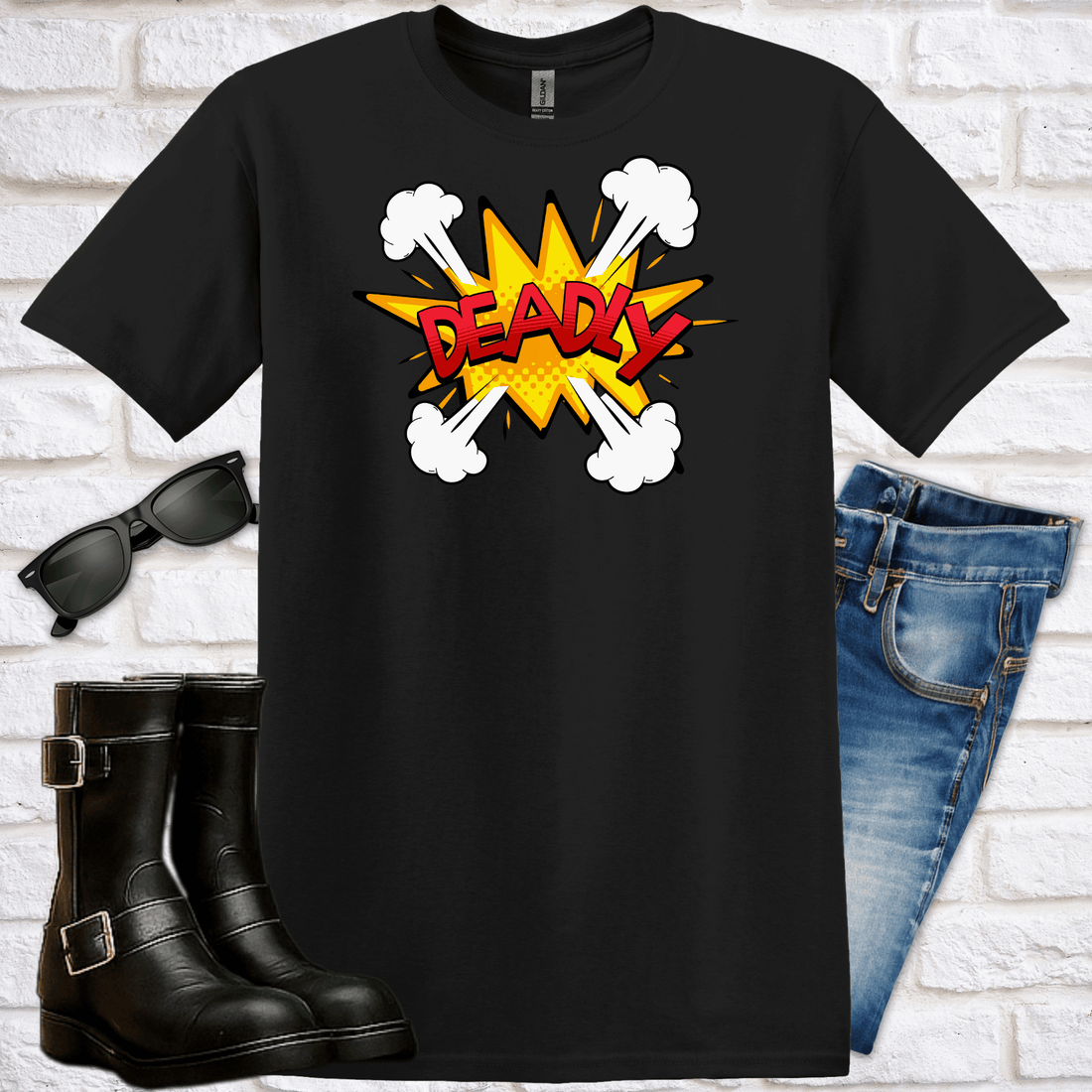 "Deadly" Cartoon T-Shirt - Newfinese Please