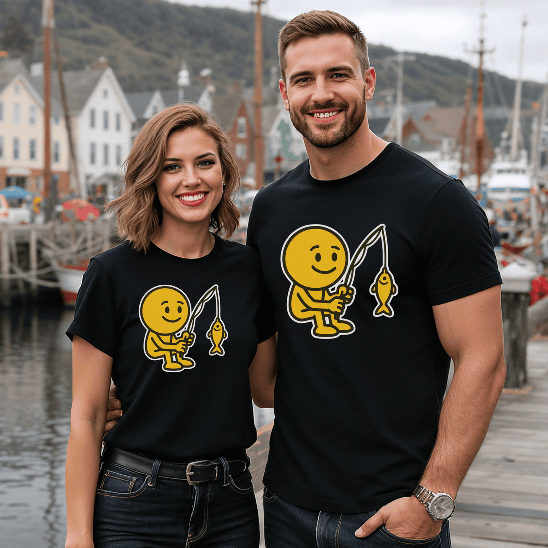 "Emoji Fisherman" T-Shirt - Newfinese Please