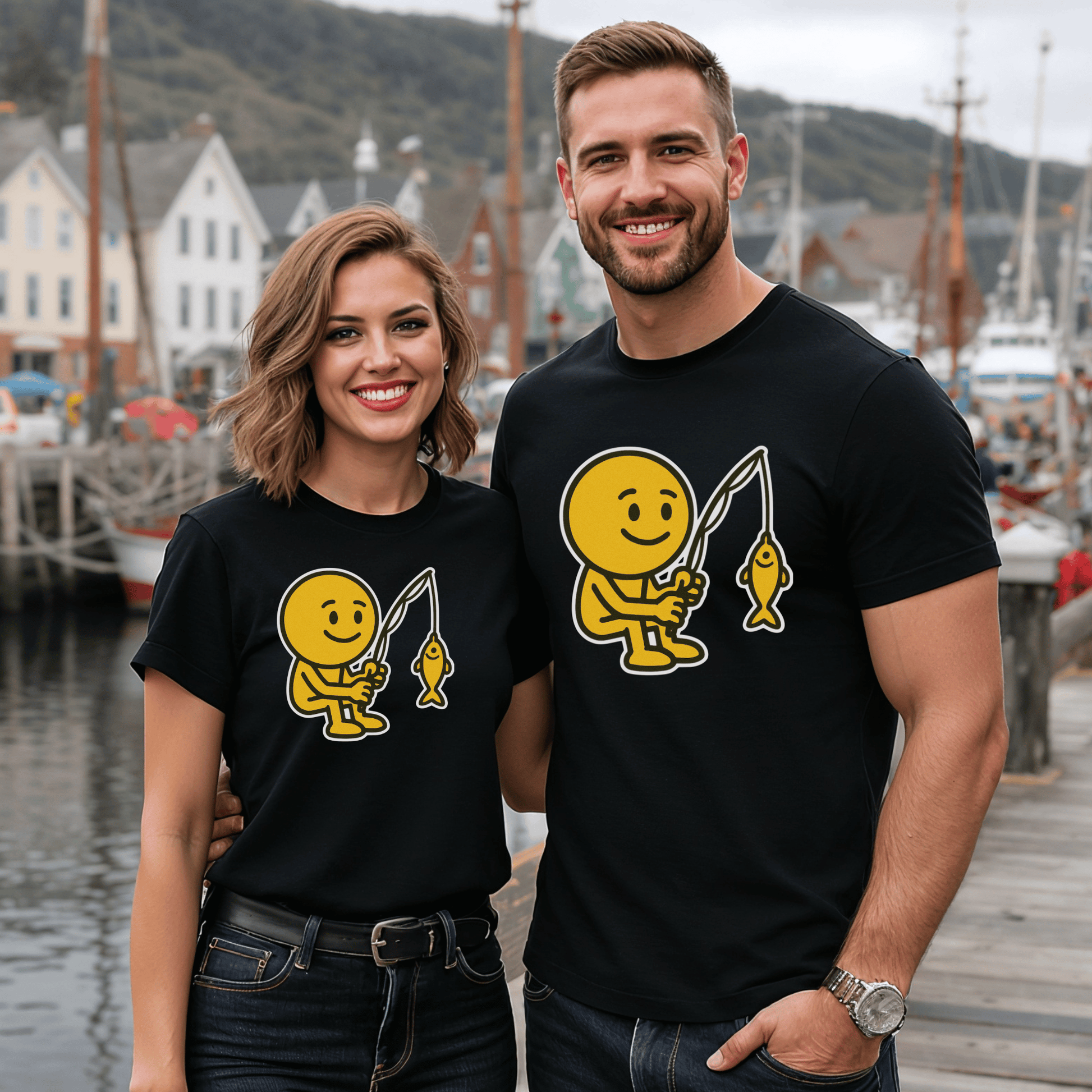 "Emoji Fisherman" T-Shirt - Newfinese Please