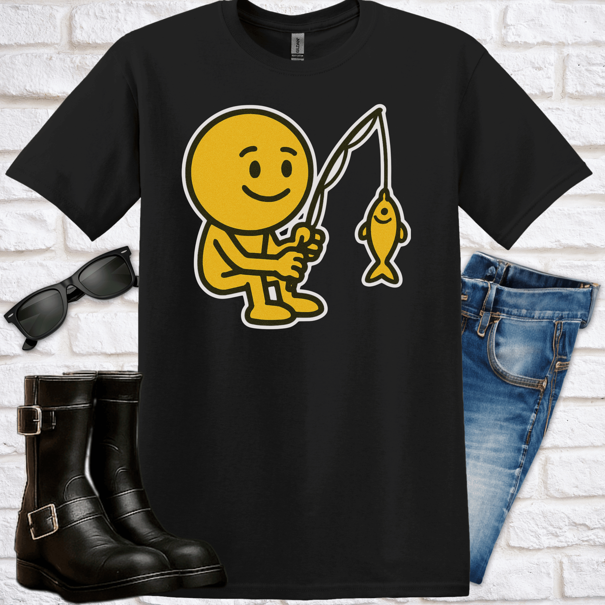 "Emoji Fisherman" T-Shirt - Newfinese Please