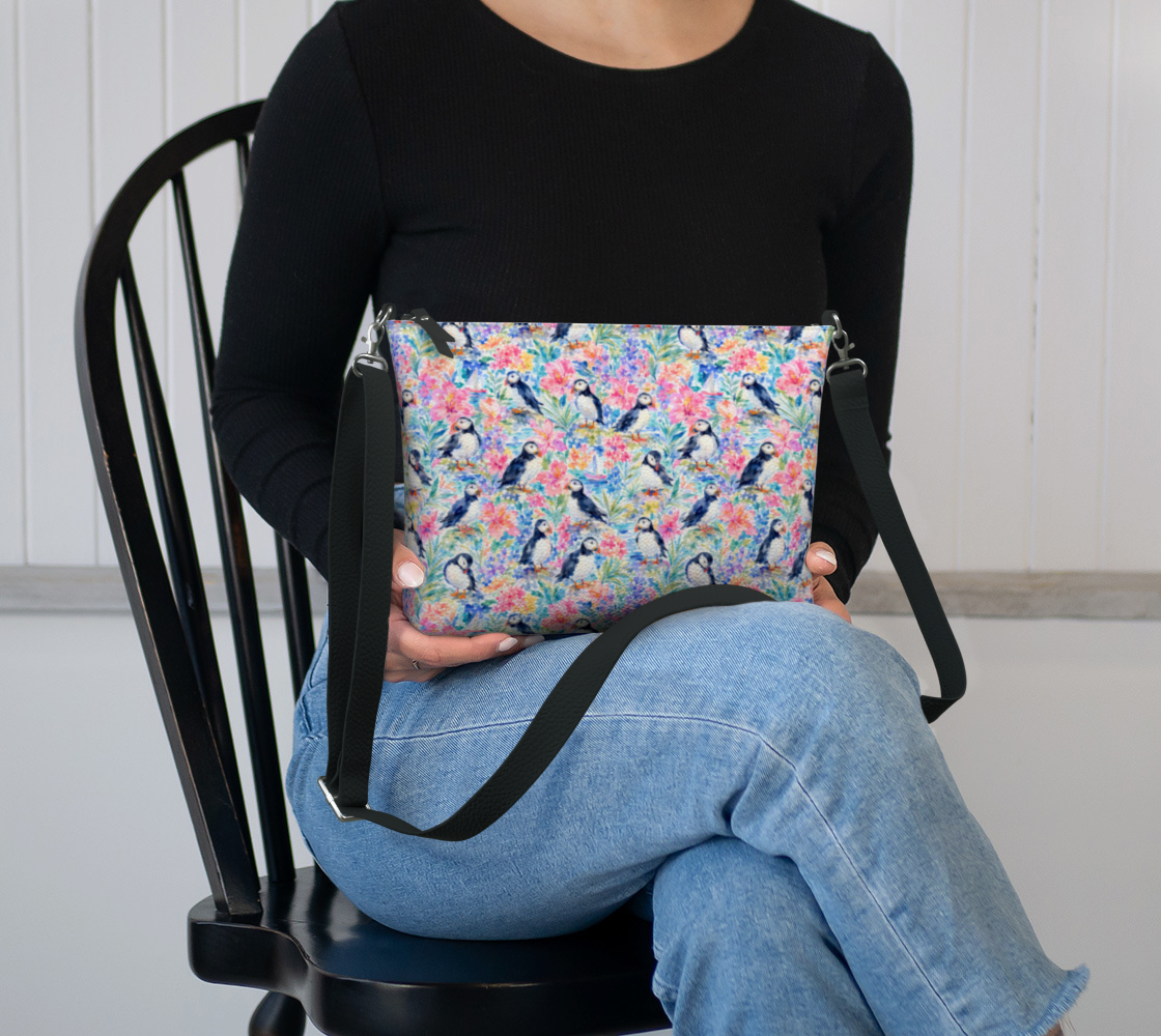 "Puffin Garden" Crossbody Purse — Nautical Life Collection