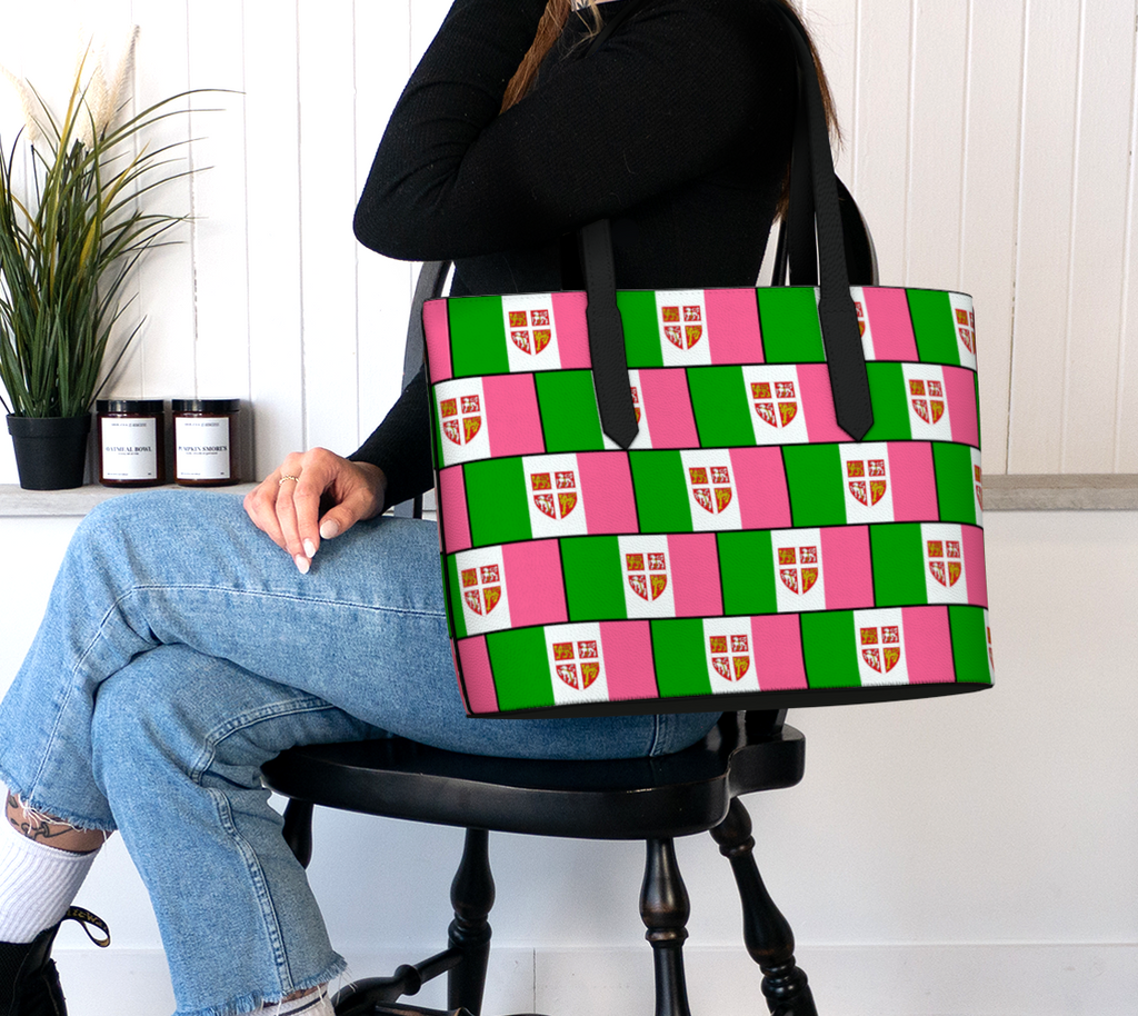"Pink, White and Green" Tote