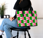 "Pink, White and Green" Tote
