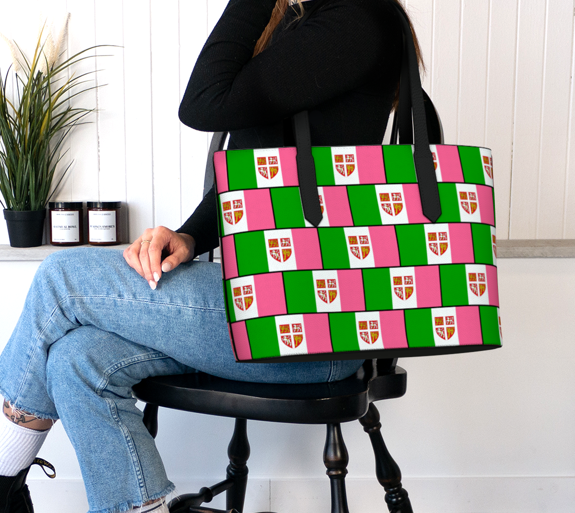 "Pink, White and Green" Tote