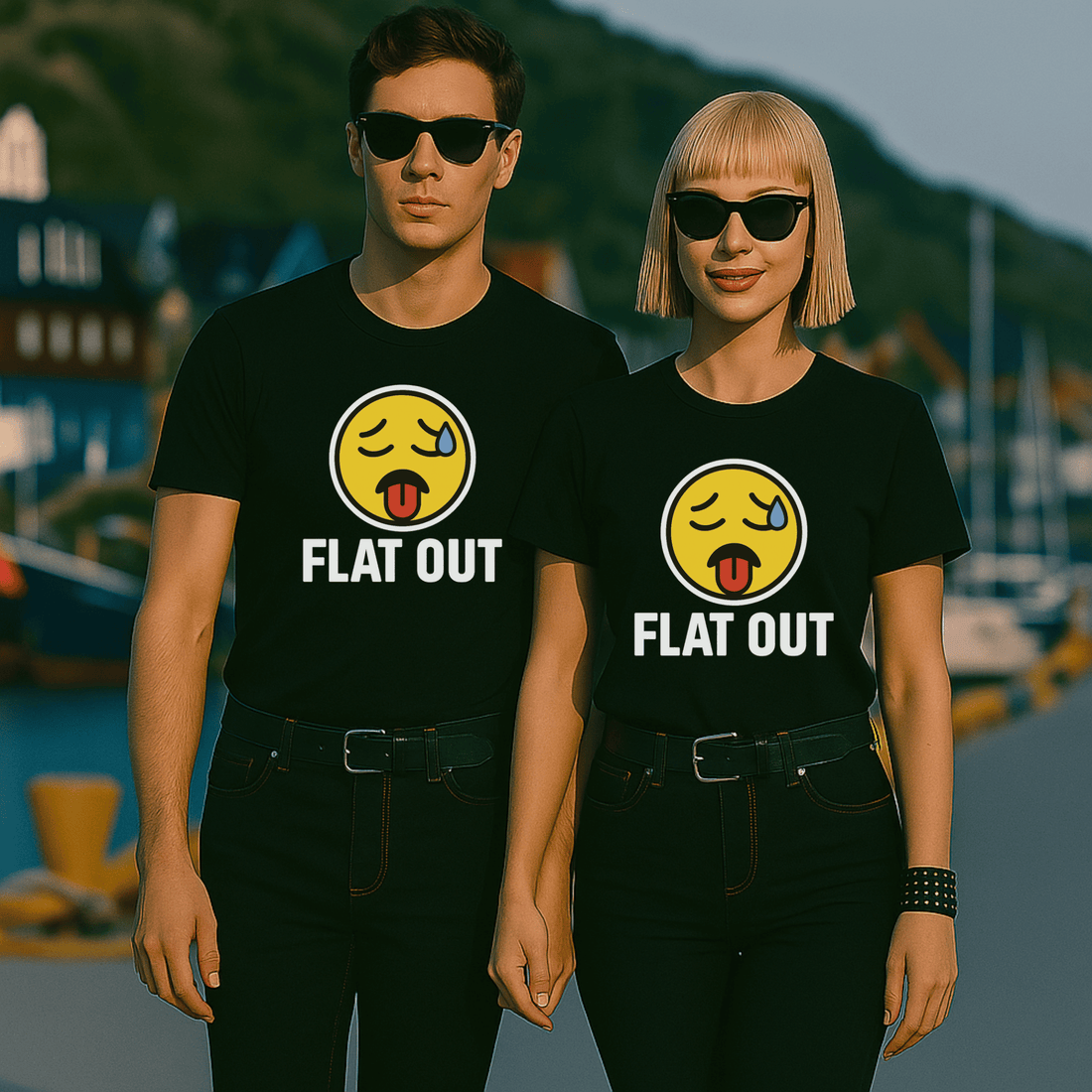 "Flat Out!" Emoji T-Shirt - Newfinese Please