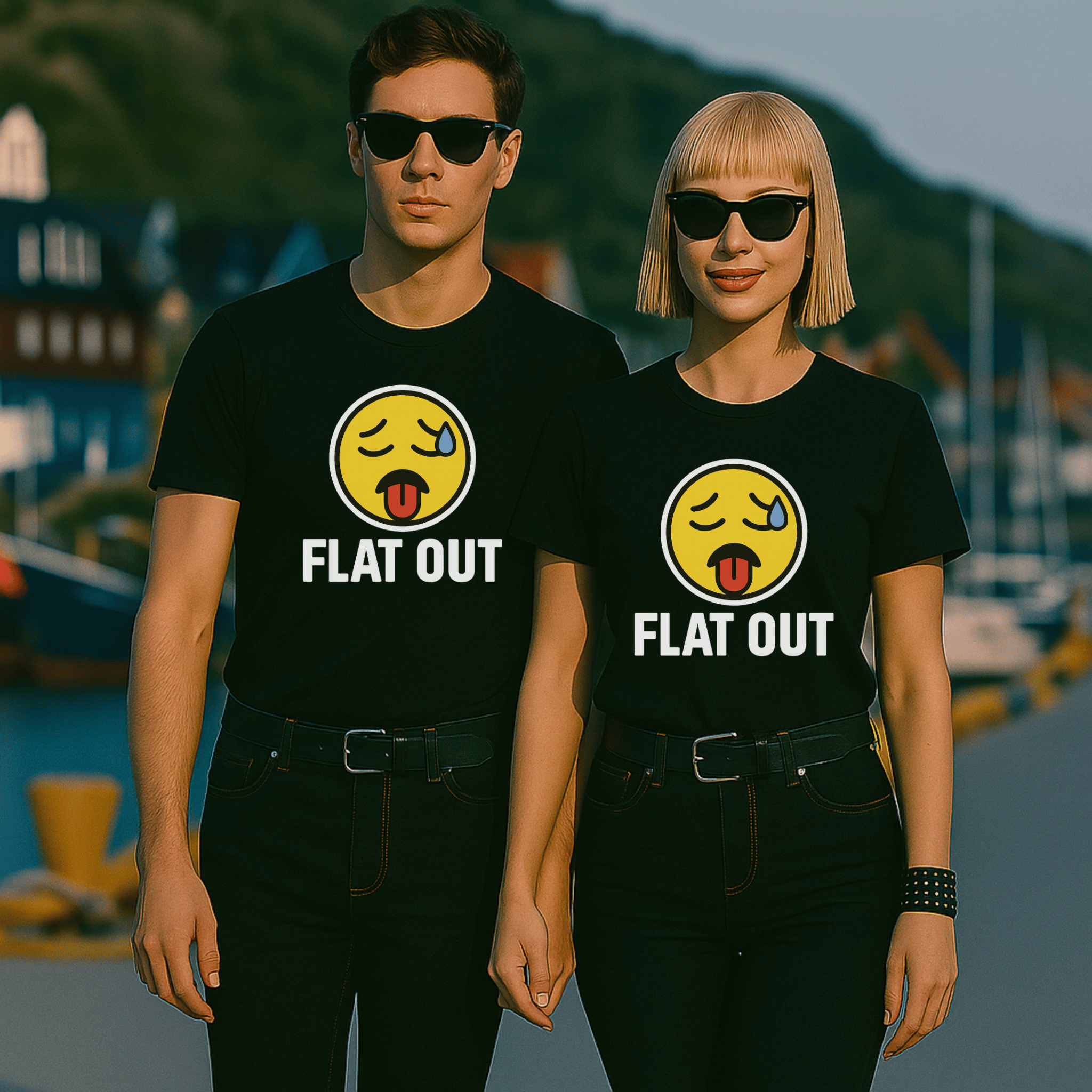 "Flat Out!" Emoji T-Shirt - Newfinese Please