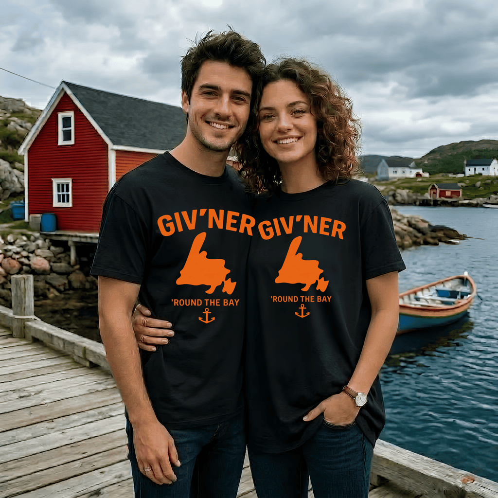 "Giv'ner 'Round the Bay" Tee — Newfoundland Classic Collection $35 CAD - Newfineseplease.ca