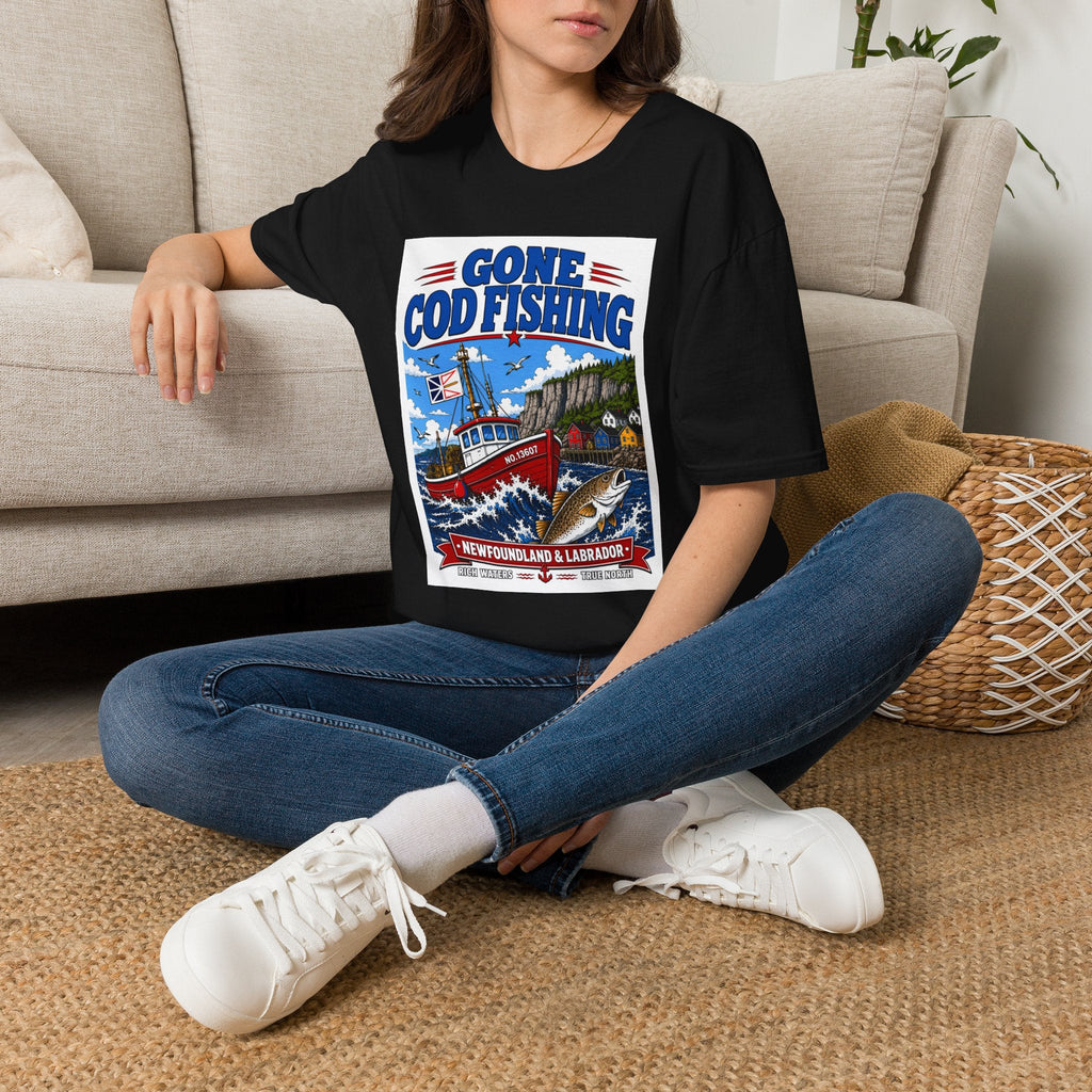 Gone Cod Fishing T-Shirt — Vintage Newfoundland & Labrador Fishing Crew Tee - Newfineseplease.ca
