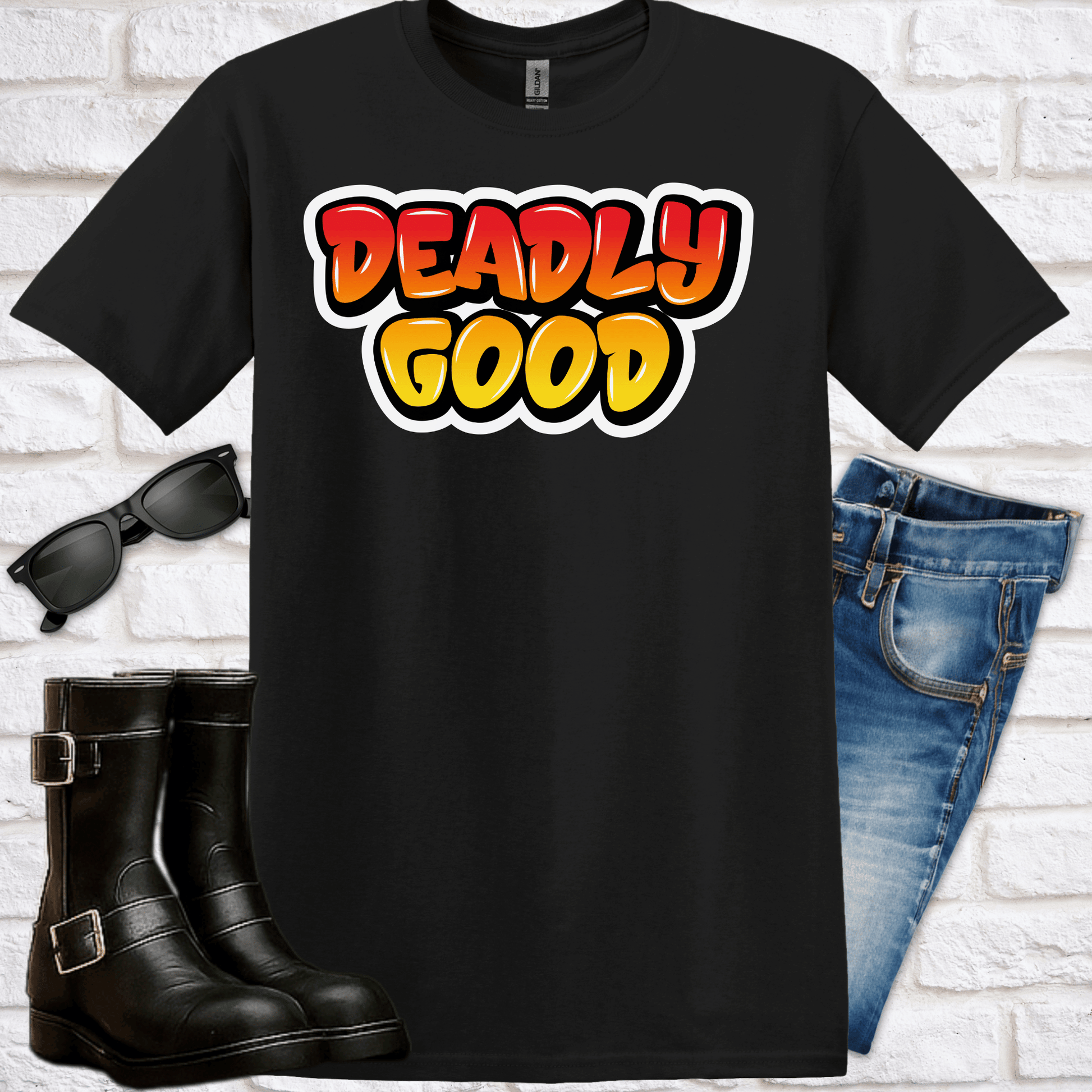Graffiti "Deadly Good" T-Shirt - Newfinese Please