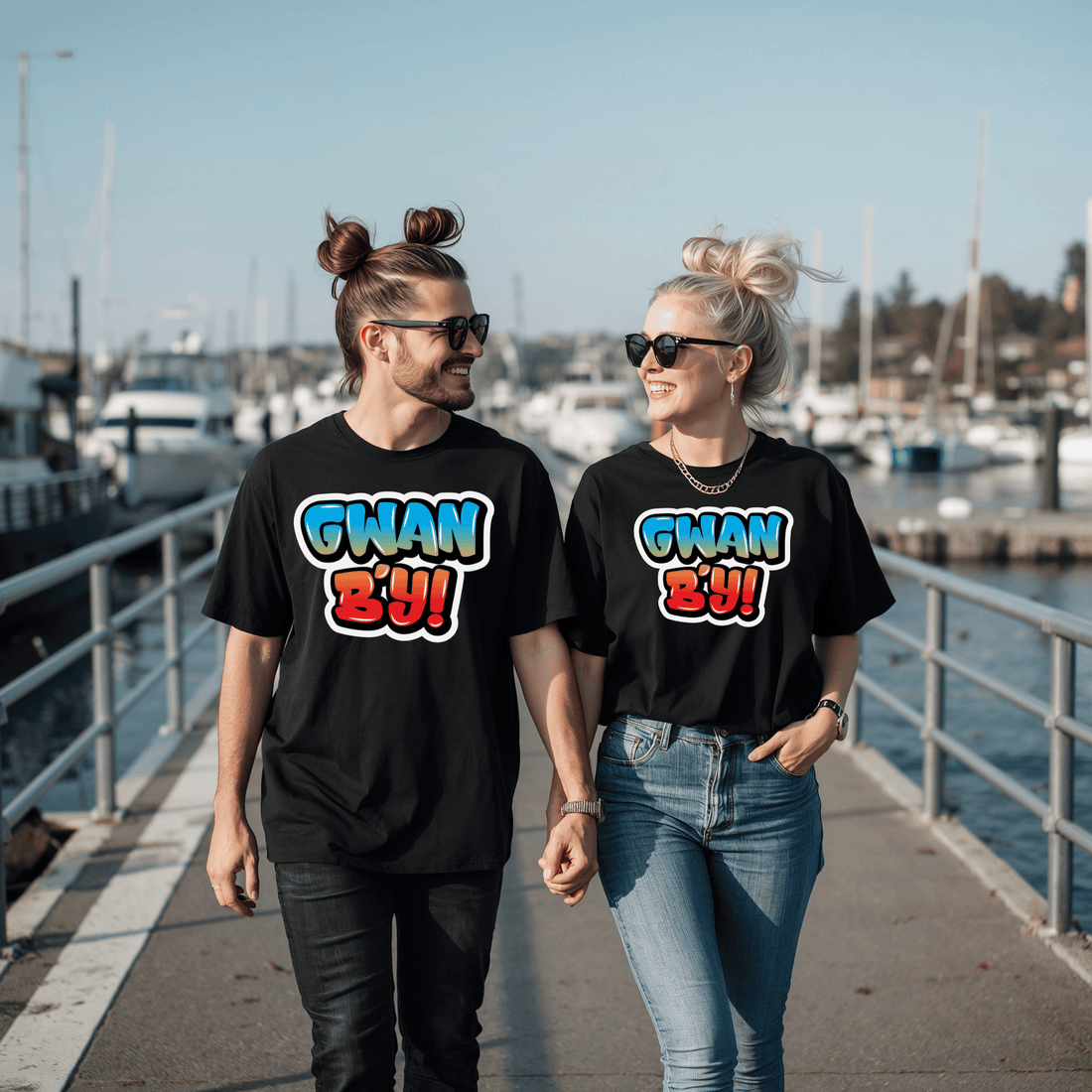 Graffiti "Gwan B'y" T-Shirt - Newfinese Please