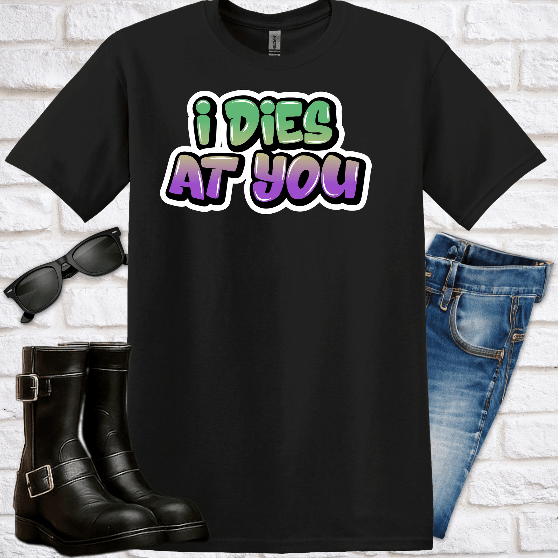 💚 Graffiti "I Dies at You" T-Shirt - Newfinese Please