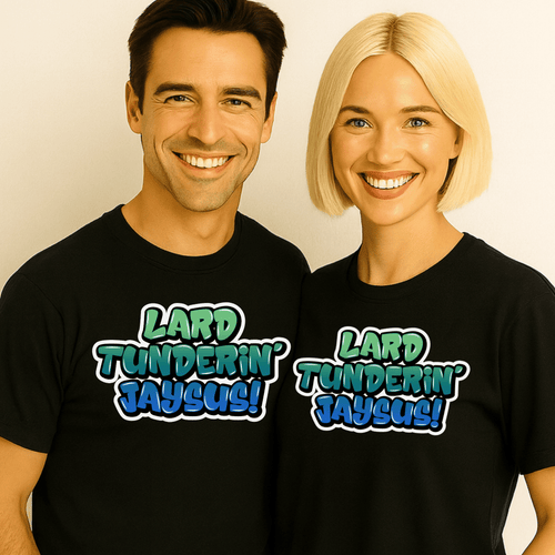 Graffiti Lard Tunderin' Jaysus T-Shirt - Newfinese Please