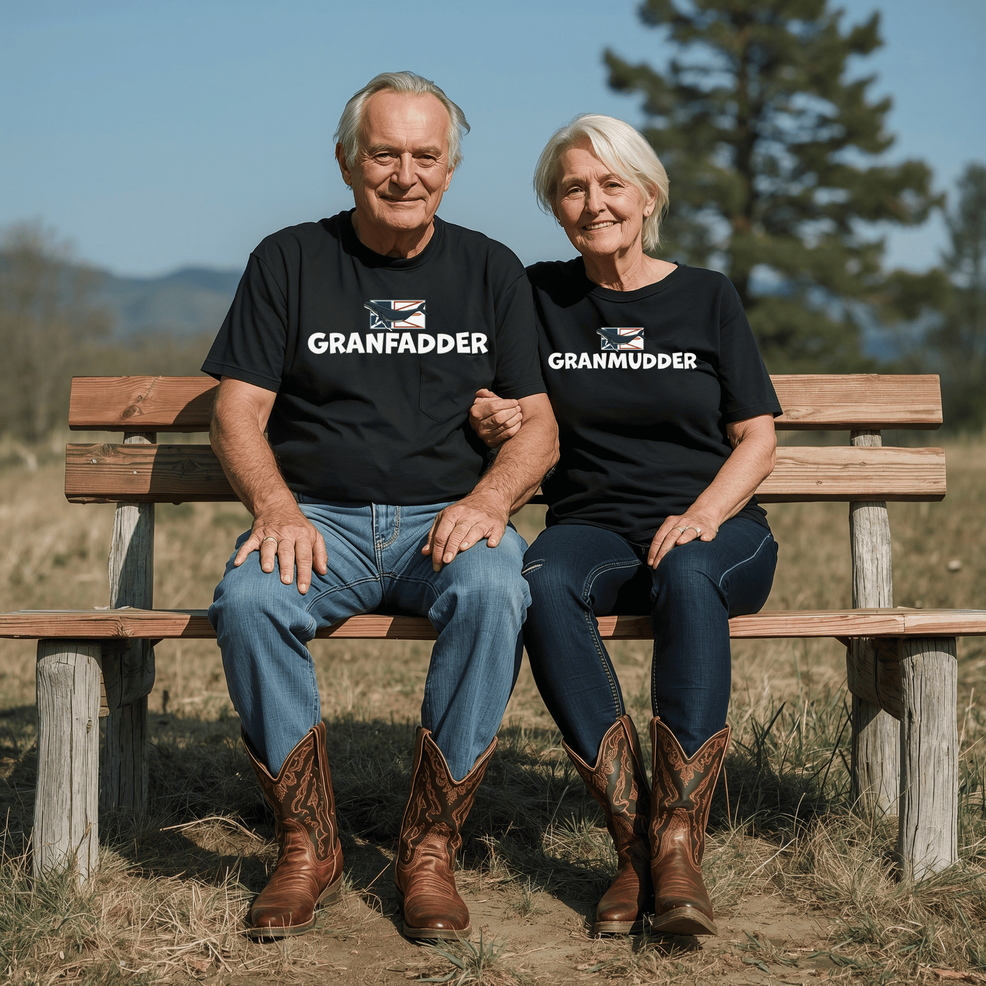 "Granfadder" Whale - Flag T-Shirt - Newfinese Please