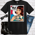 Graphic T-Shirt: "Mug Up at Nan's" Retro Pop Art Tea Tee - Newfinese Please