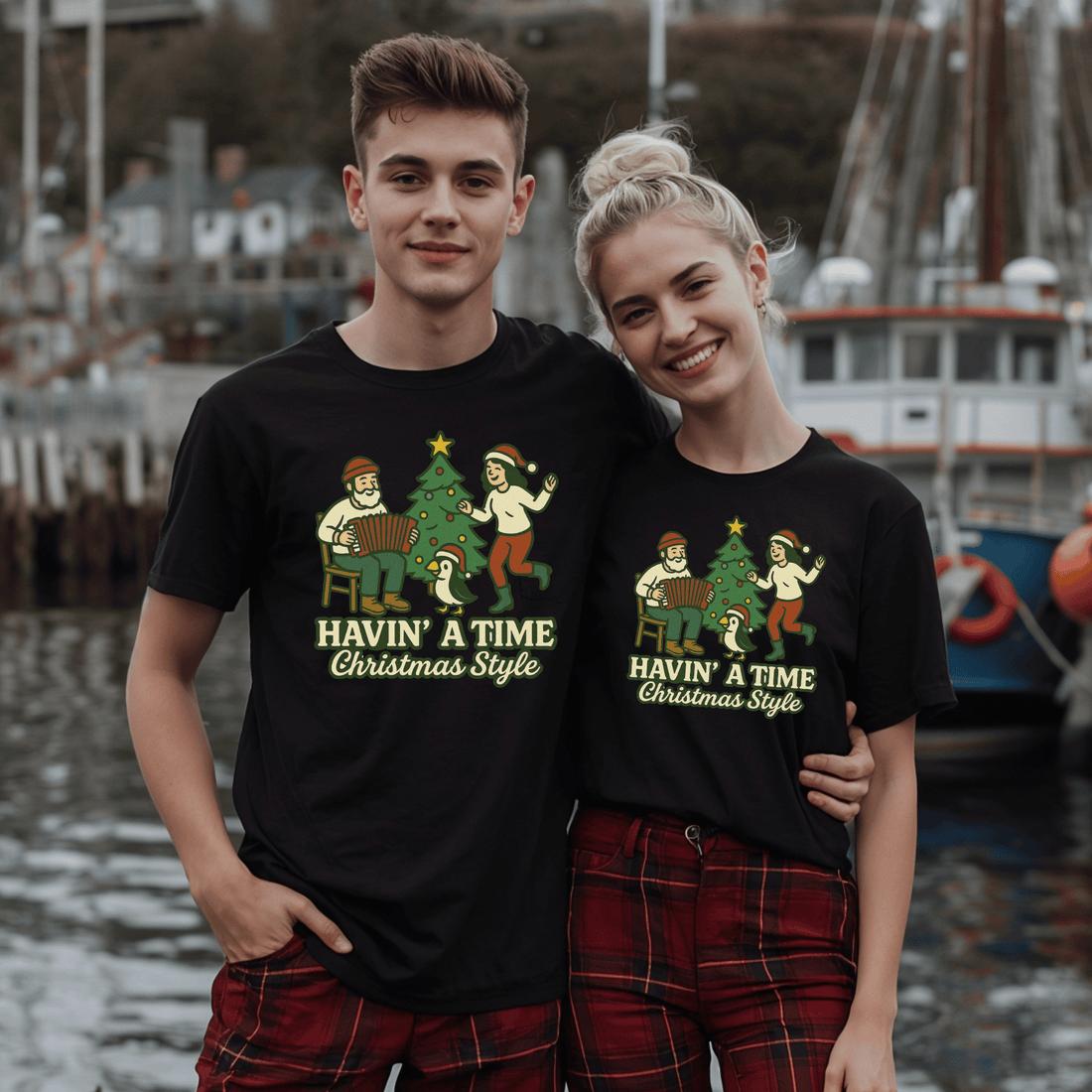 "Havin' a Time, Christmas Style" T-Shirt - Newfinese Please