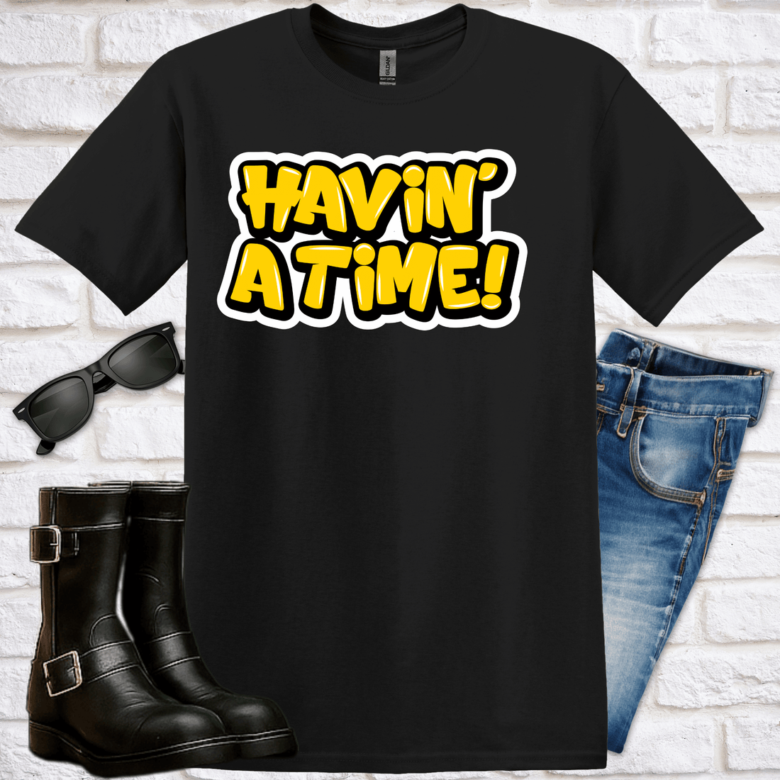 "Havin' A Time" Graffiti T-Shirt - Newfinese Please