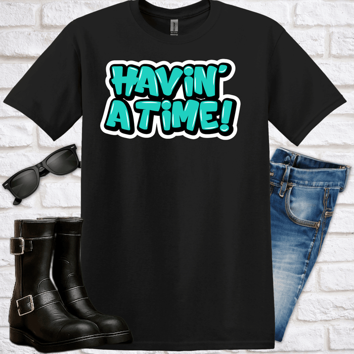 "Havin' a Time!" Tee — Newfoundland Graffiti Collection - Newfineseplease.ca