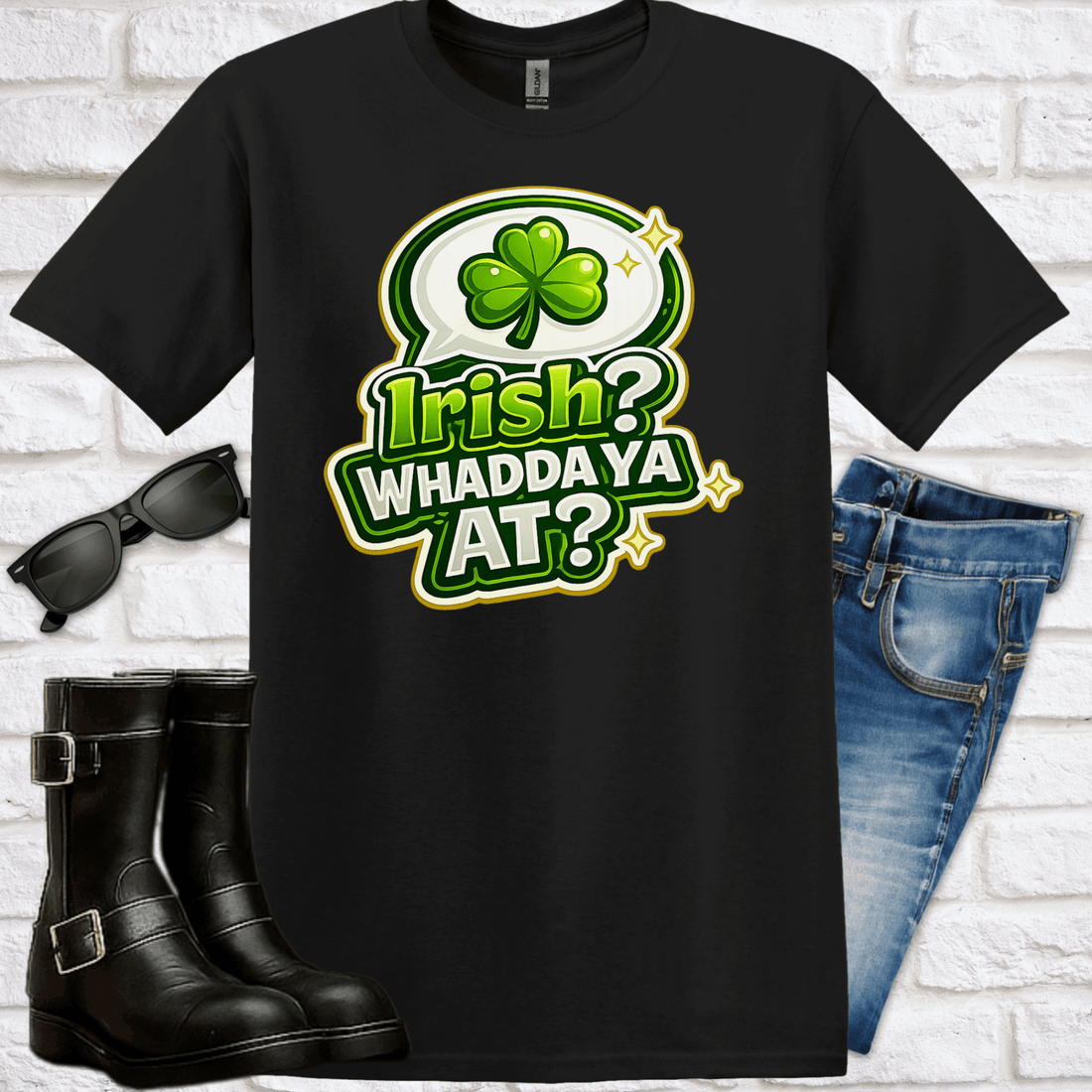 Irish Whaddaya At? T-Shirt - Newfinese Please