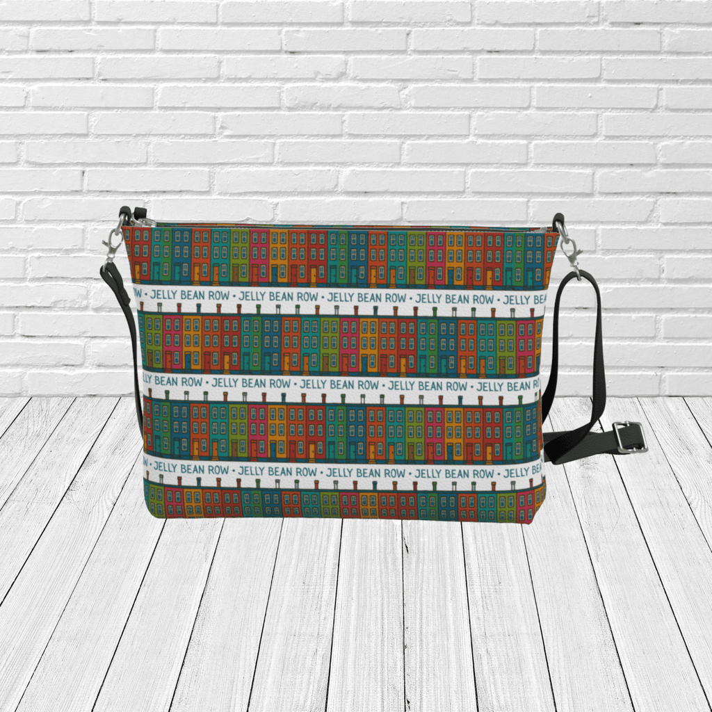Jellybean Row Newfoundland Crossbody – St. John’s Houses Pattern Travel Purse - Newfinese Please