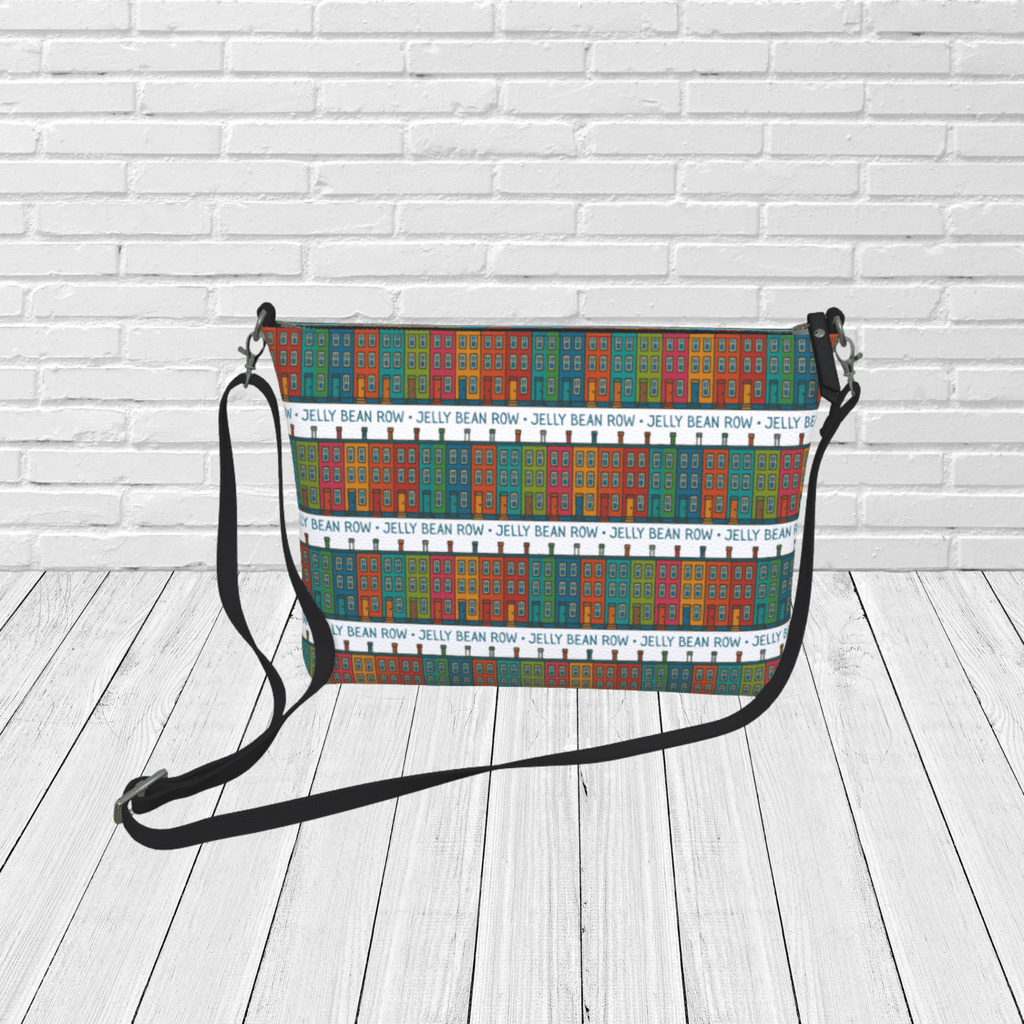 Jellybean Row Newfoundland Crossbody – St. John’s Houses Pattern Travel Purse - Newfinese Please