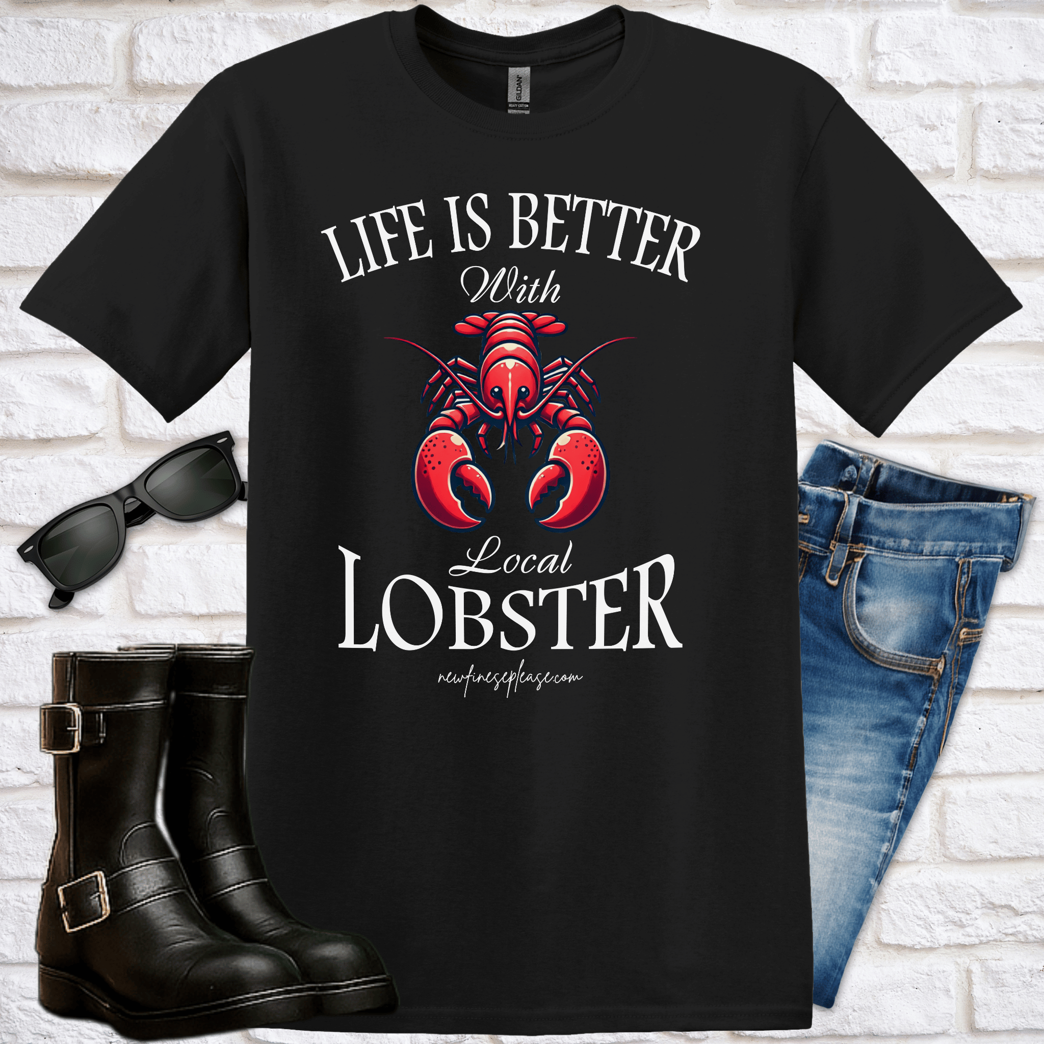 "Life is Better with Local Lobster" T-Shirt - Newfinese Please