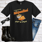 "Life is Better with Newfoundland Fish 'n Chips" T-Shirt - Newfinese Please