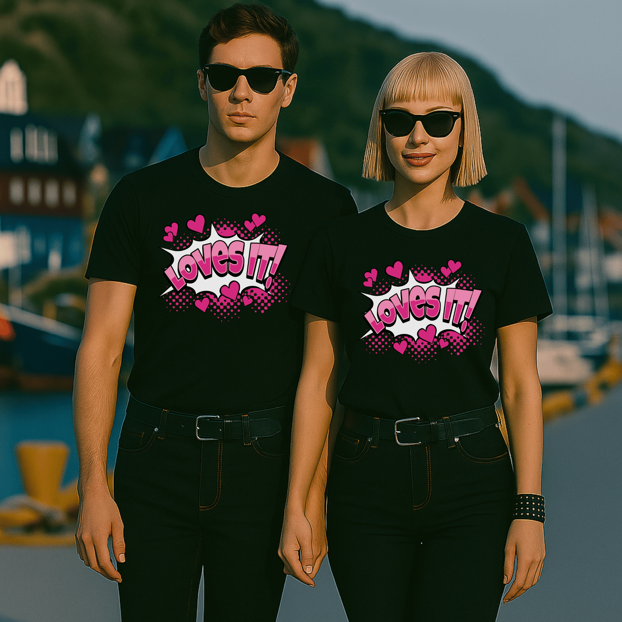 "Loves It!" Hearts T-Shirt - Newfinese Please