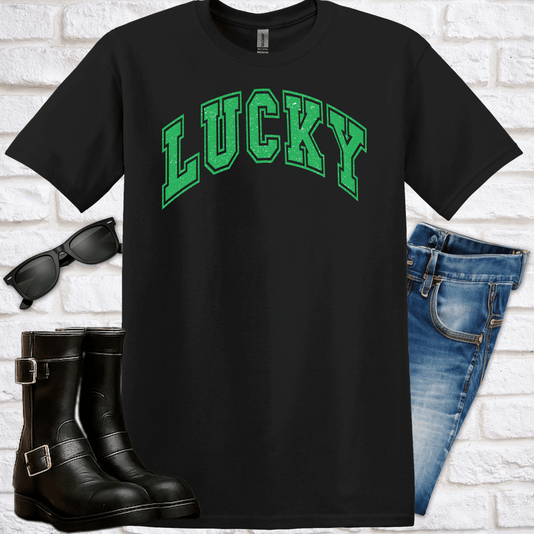 Lucky Graphic T-Shirt — Green Arch Logo St. Patrick’s Day Tee - Newfinese Please