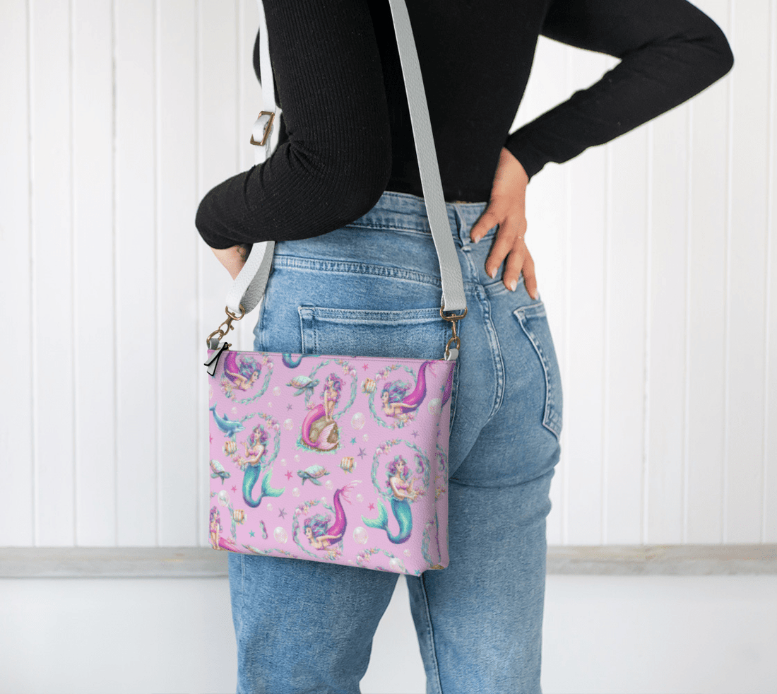Mermaid Pattern Crossbody – Whimsical Ocean Beach Crossbody - Newfinese Please