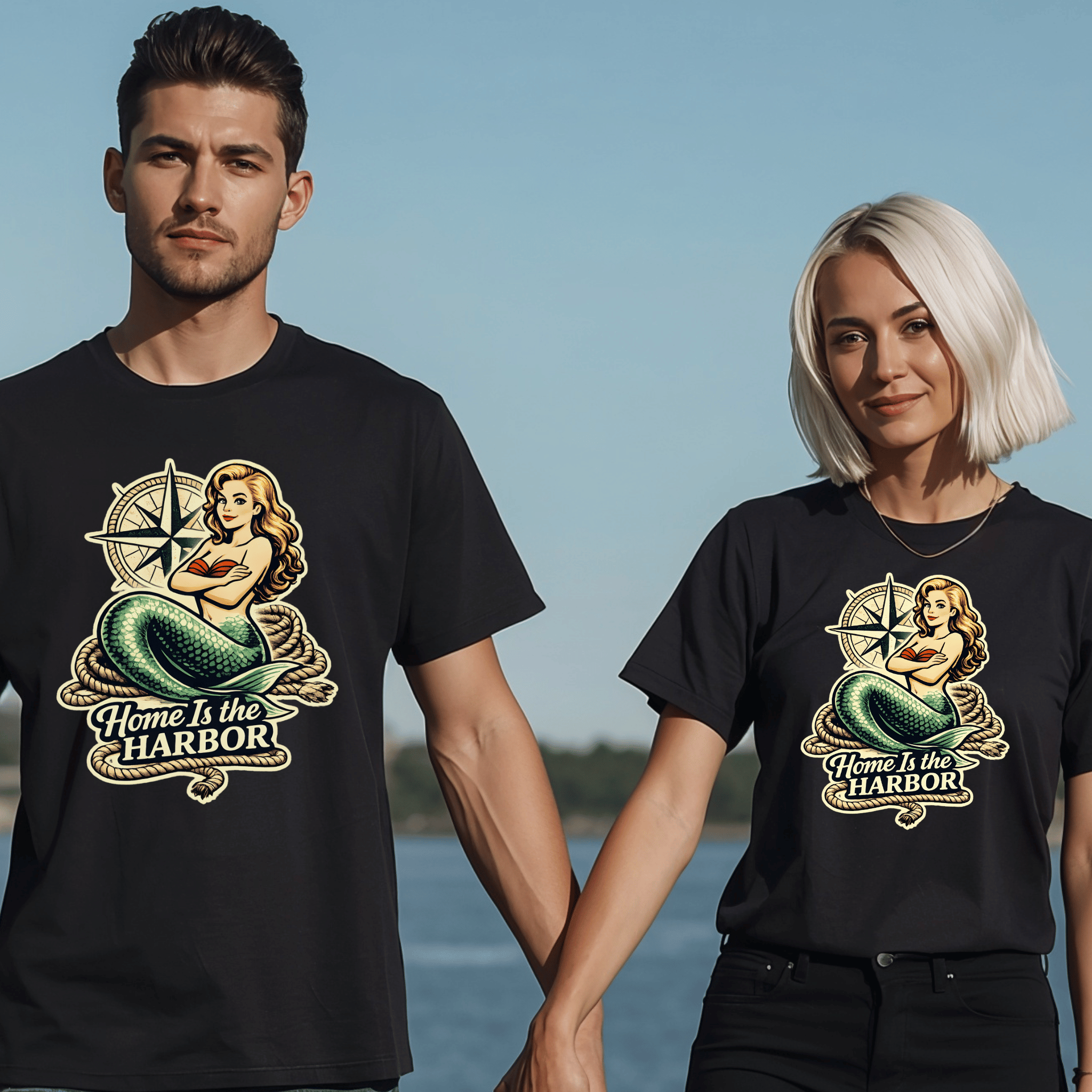 Mermaid 'Home Is the Harbor' T-Shirt - Newfinese Please