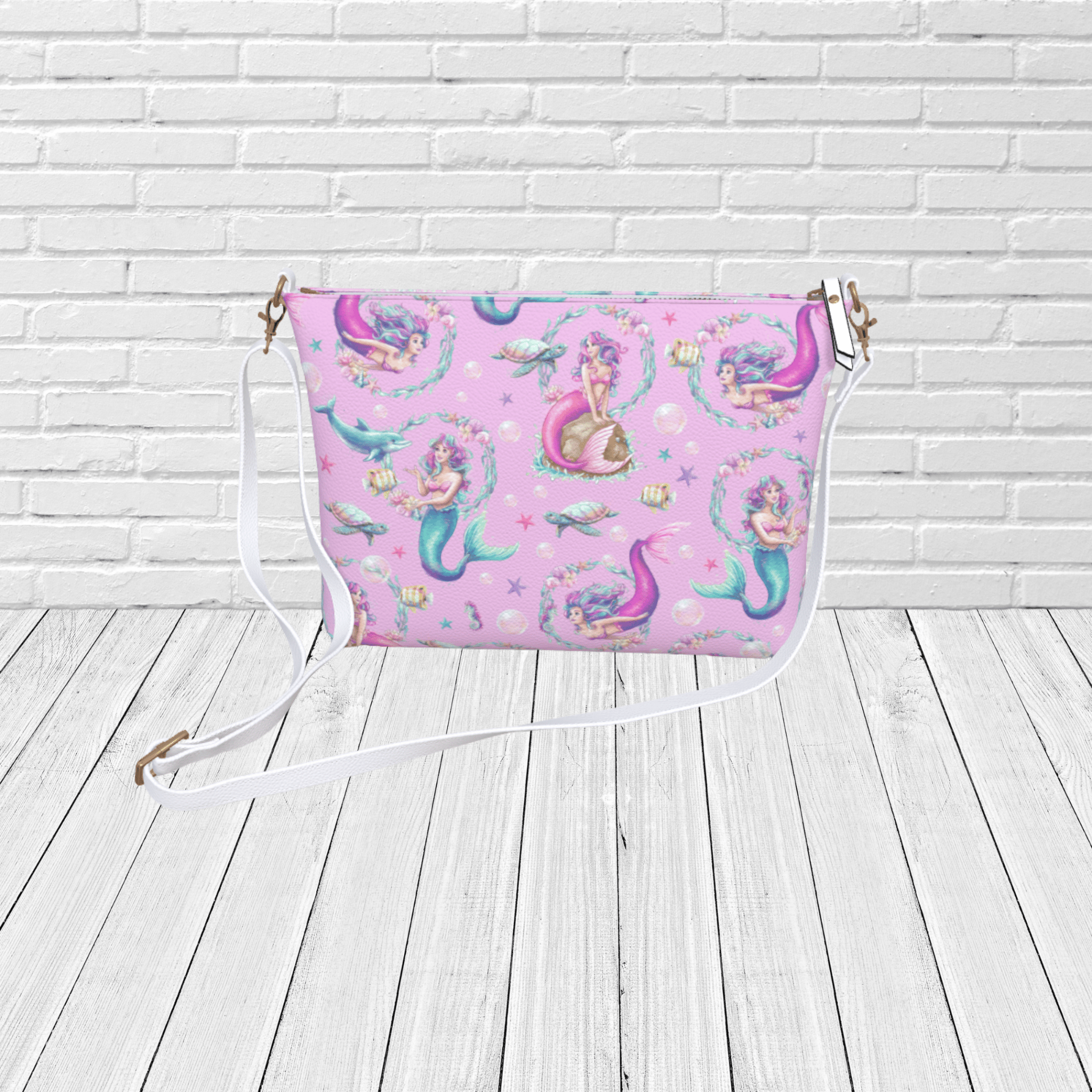 Mermaid Pattern Crossbody – Whimsical Ocean Beach Crossbody - Newfinese Please