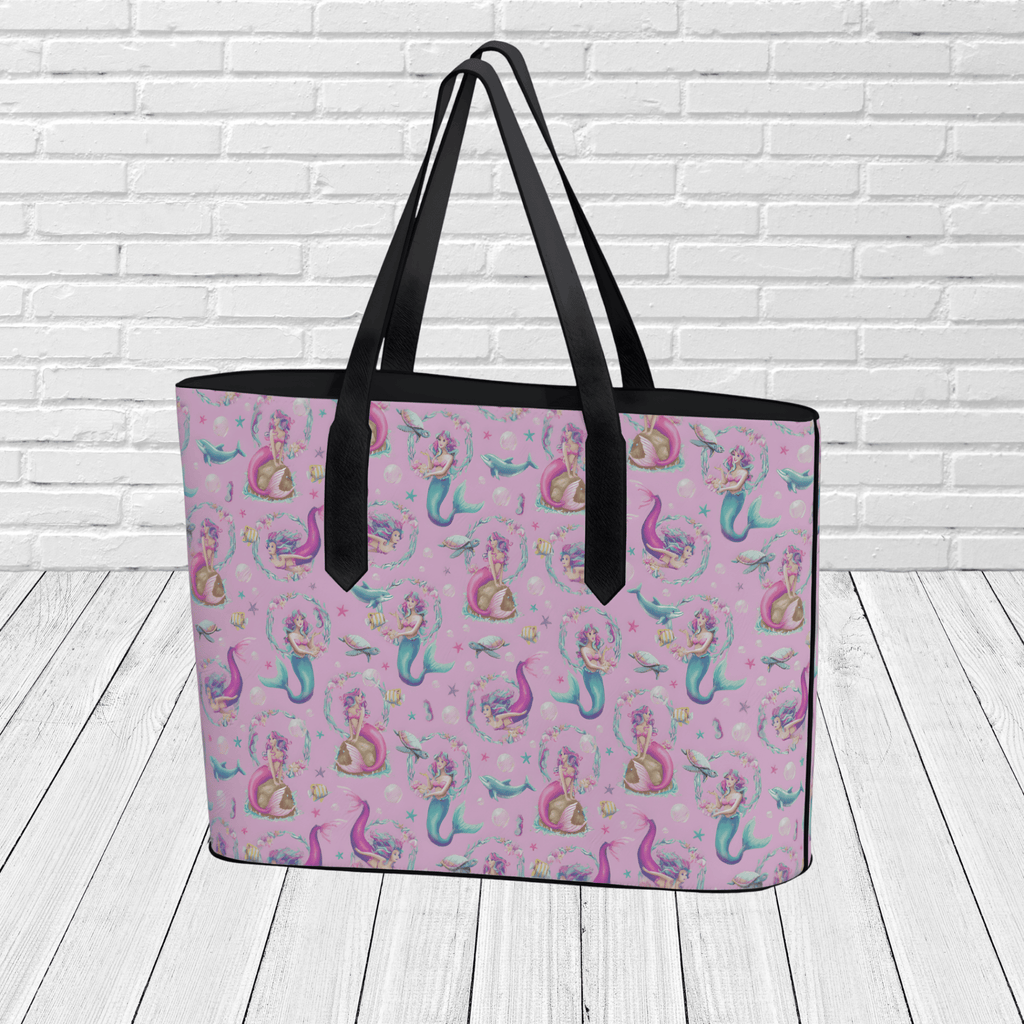 Mermaid Pattern Tote Bag – Whimsical Ocean Beach & Travel Tote - Newfinese Please