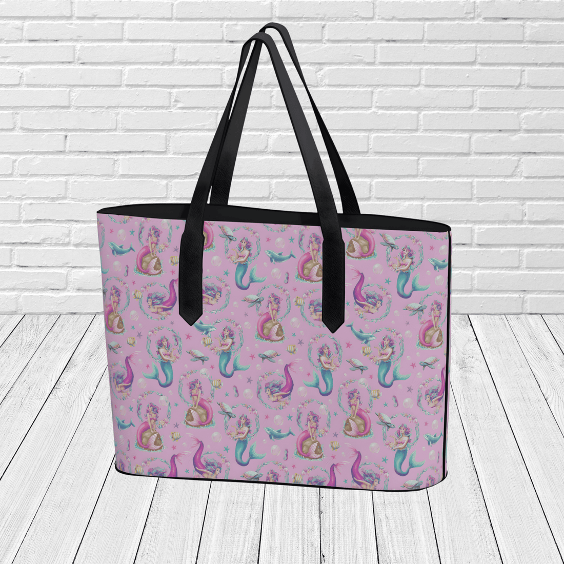 Mermaid Pattern Tote Bag – Whimsical Ocean Beach & Travel Tote - Newfinese Please