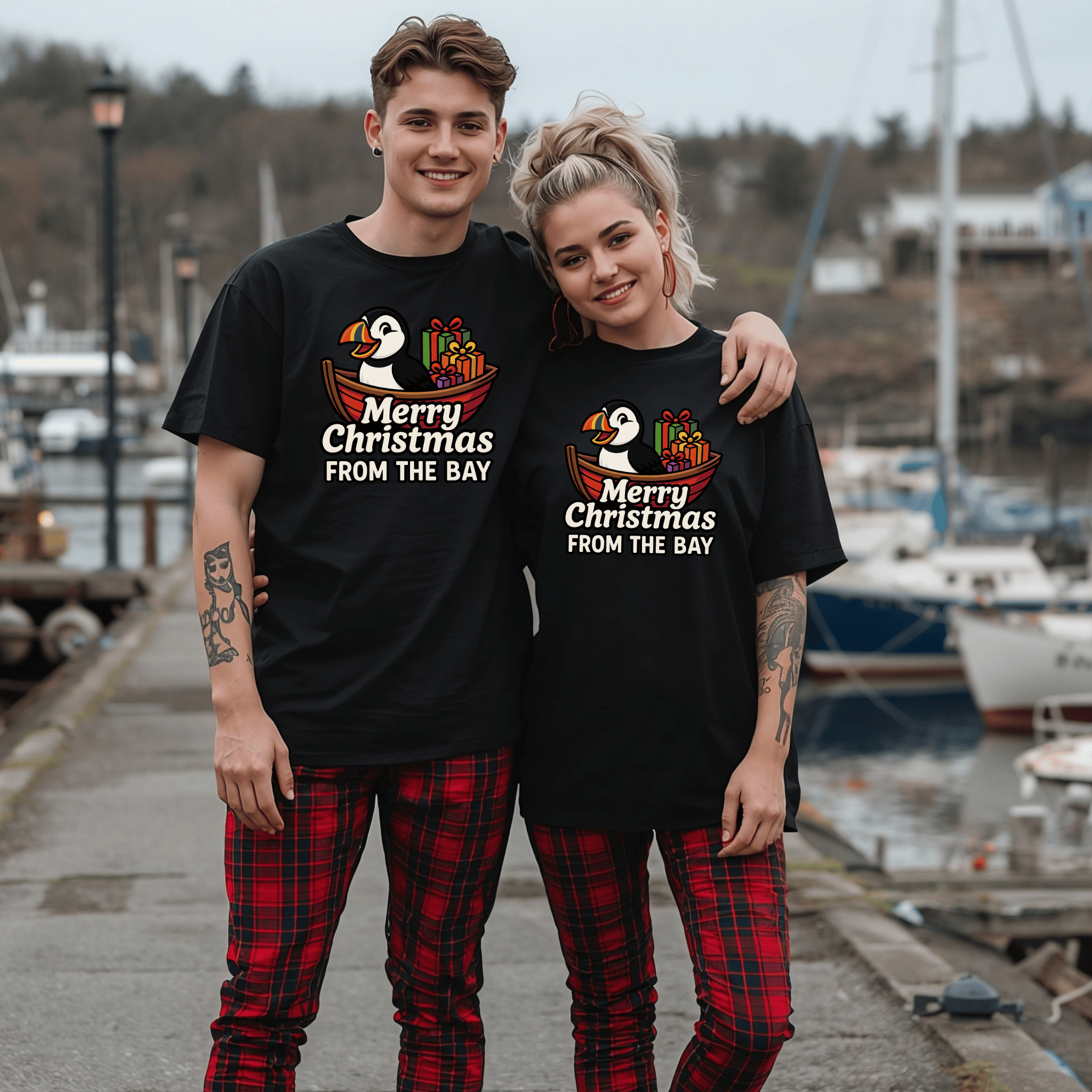 Merry Christmas from the Bay Puffin Tee - Newfinese Please