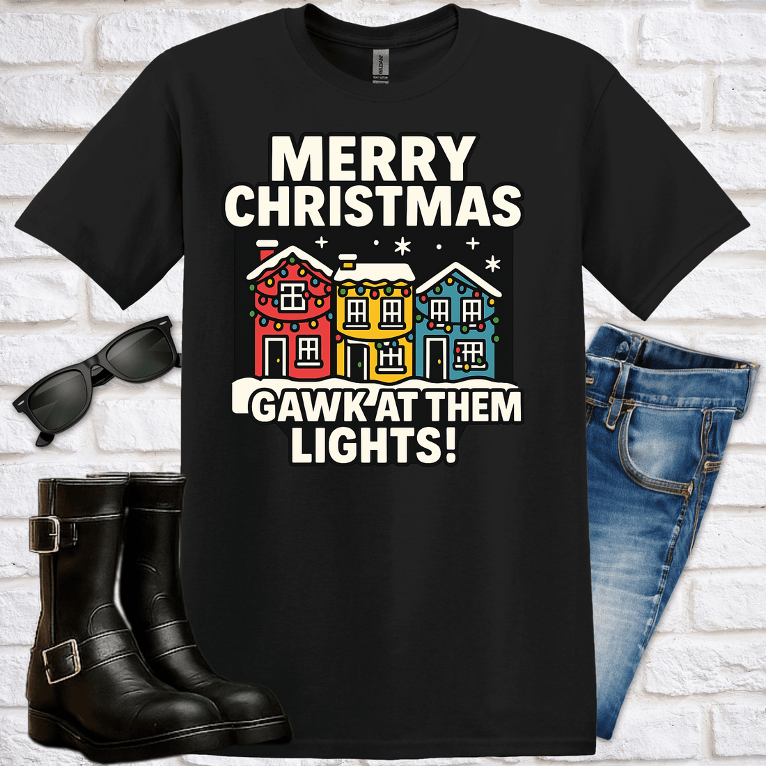 Merry Christmas, Gawk' at Them Lights! T-Shirt - Newfinese Please