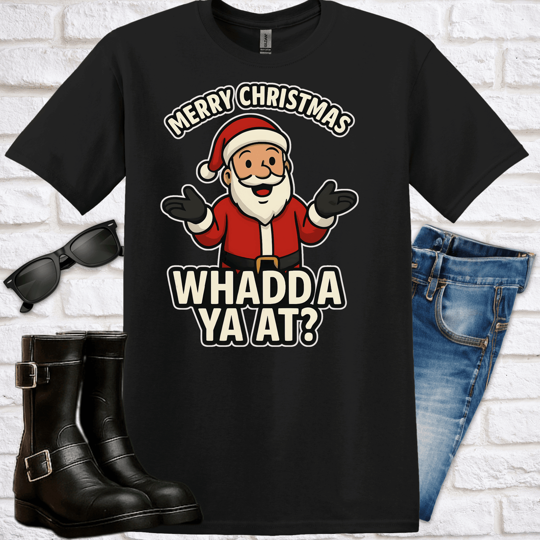 "Merry Christmas Whadda Ya At" T-Shirt - Newfinese Please