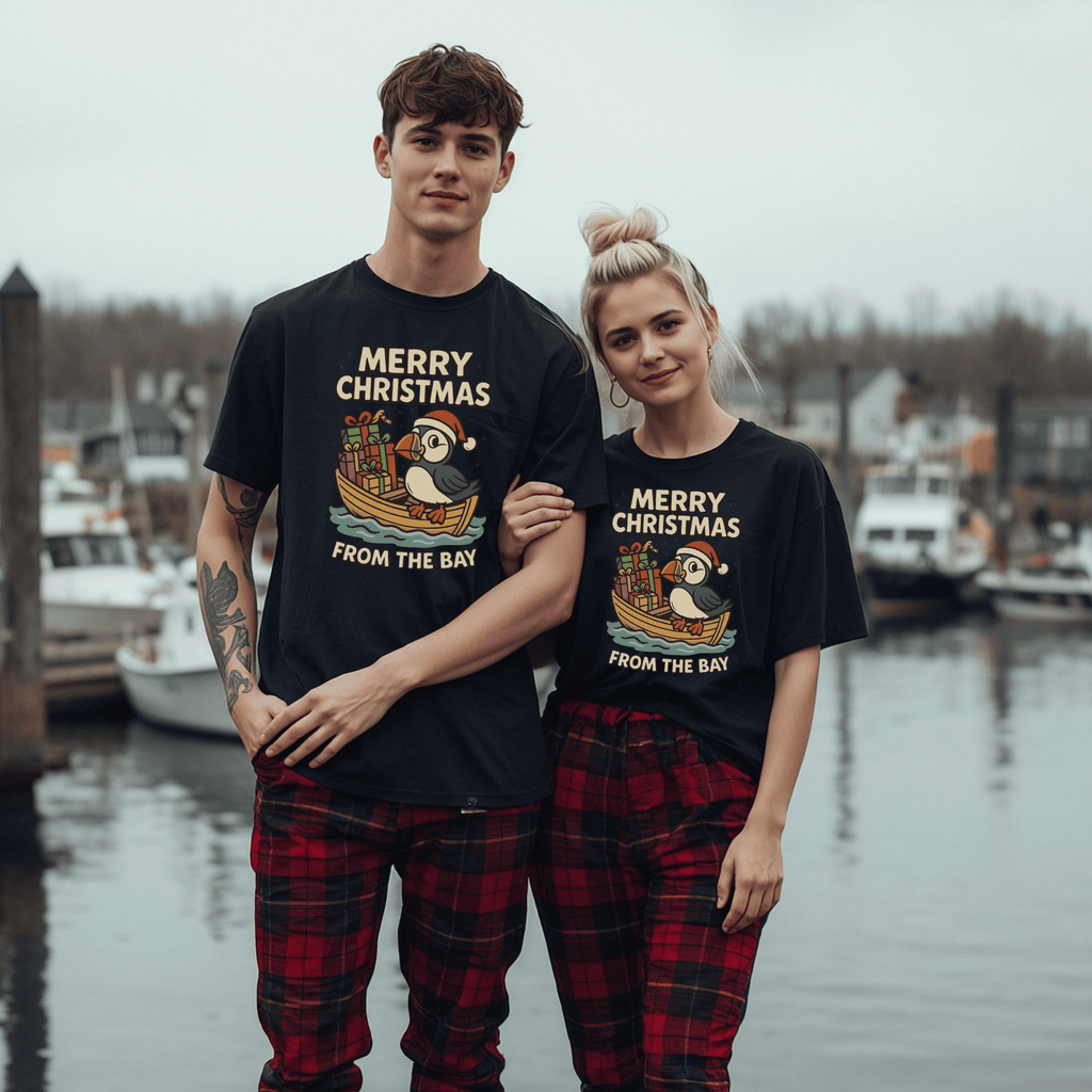 "Merry Christmas from the Bay" Puffin T-Shirt