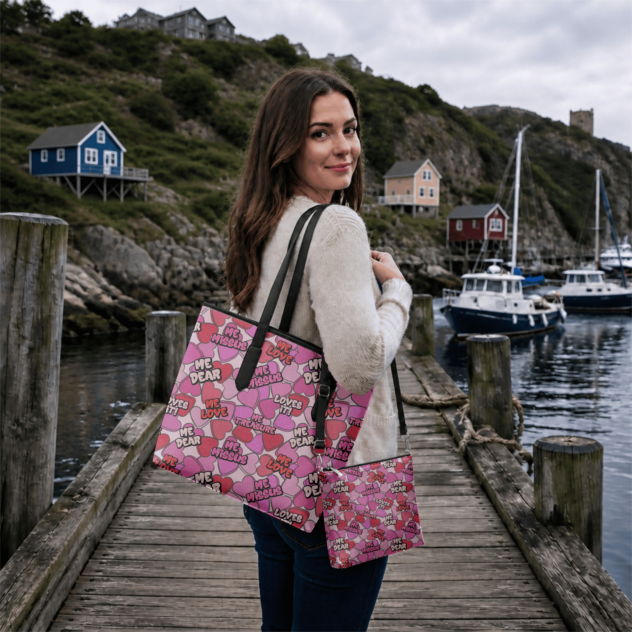 "Newfinese Sweethearts" Tote
