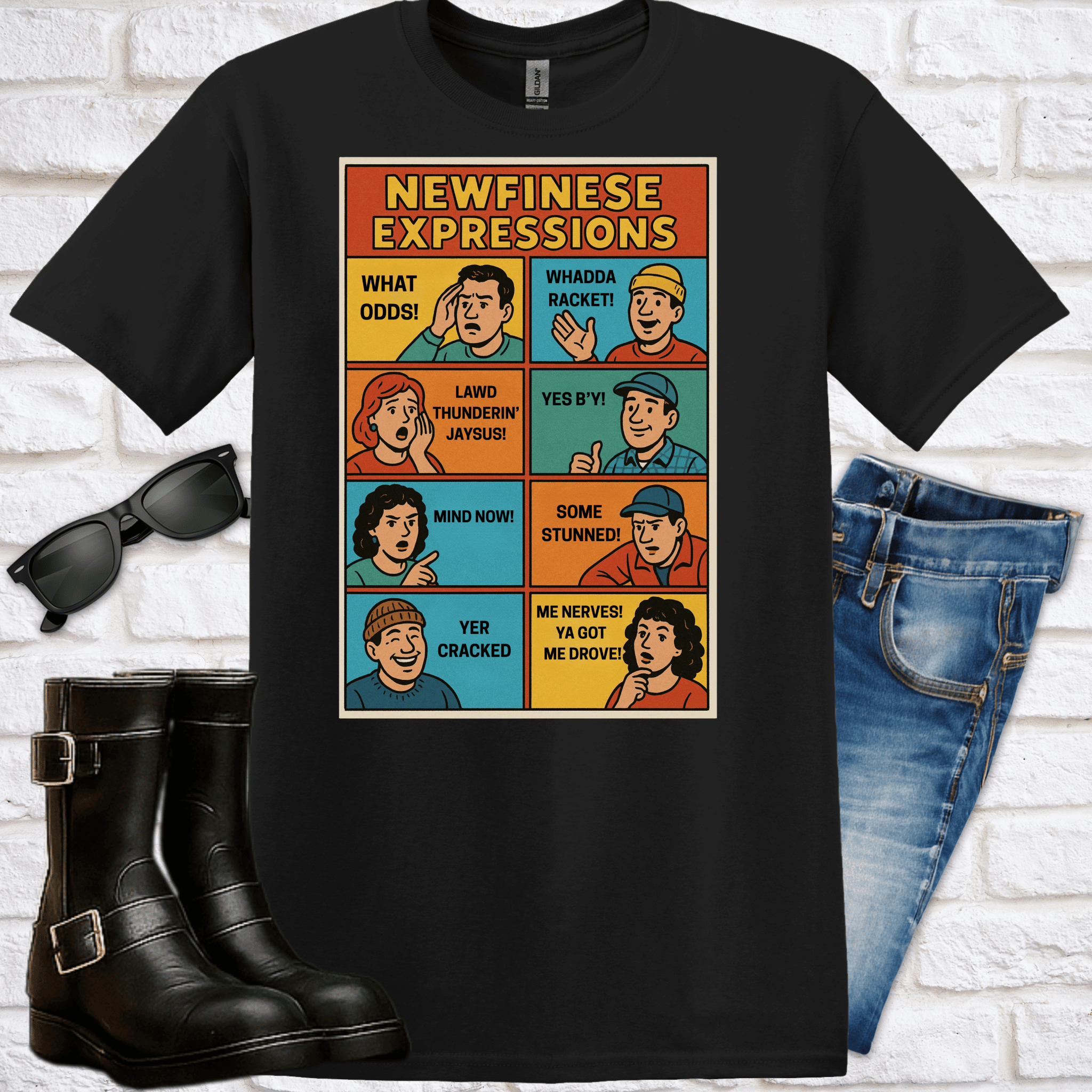 Newfinese Expressions T-Shirt - Newfinese Please