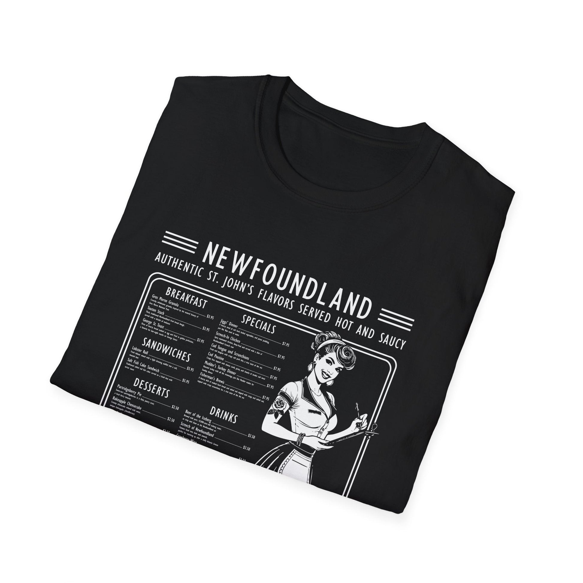 Newfoundland Diner Menu T-Shirt - Newfinese Please