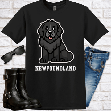 Newfoundland Dog Cartoon T-Shirt - Newfinese Please