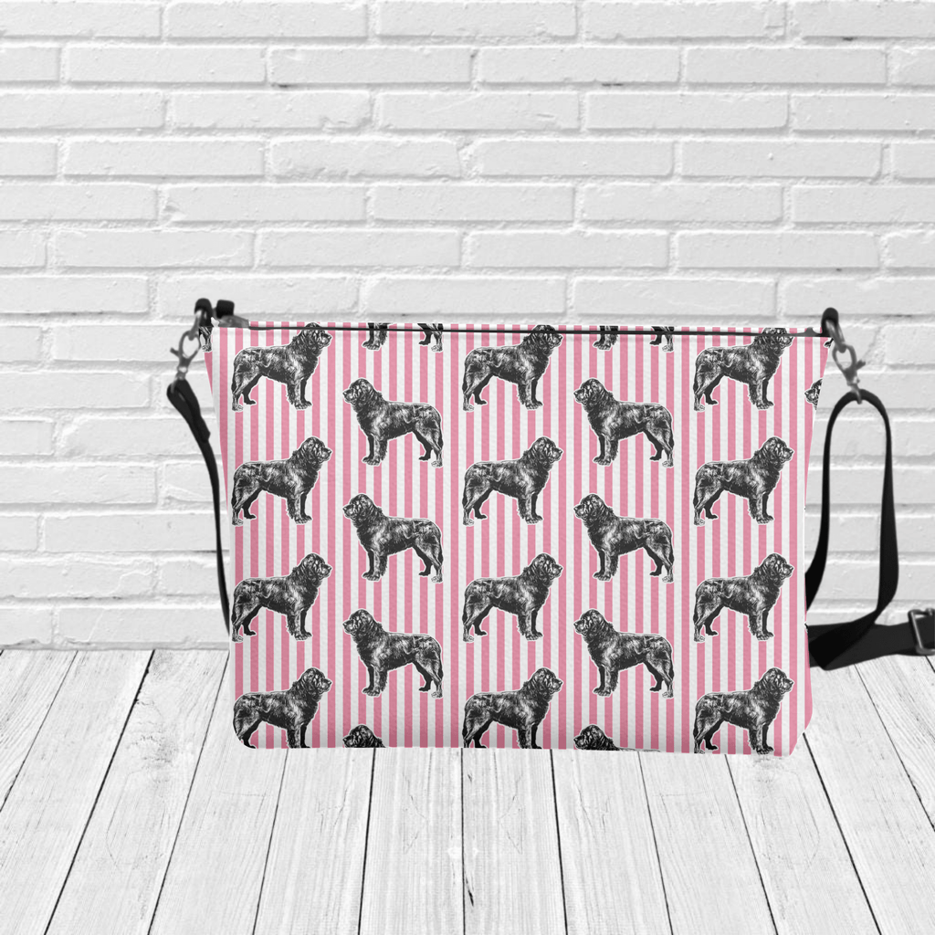 Newfoundland Dog Pink Stripe Crossbody - Newfineseplease.ca