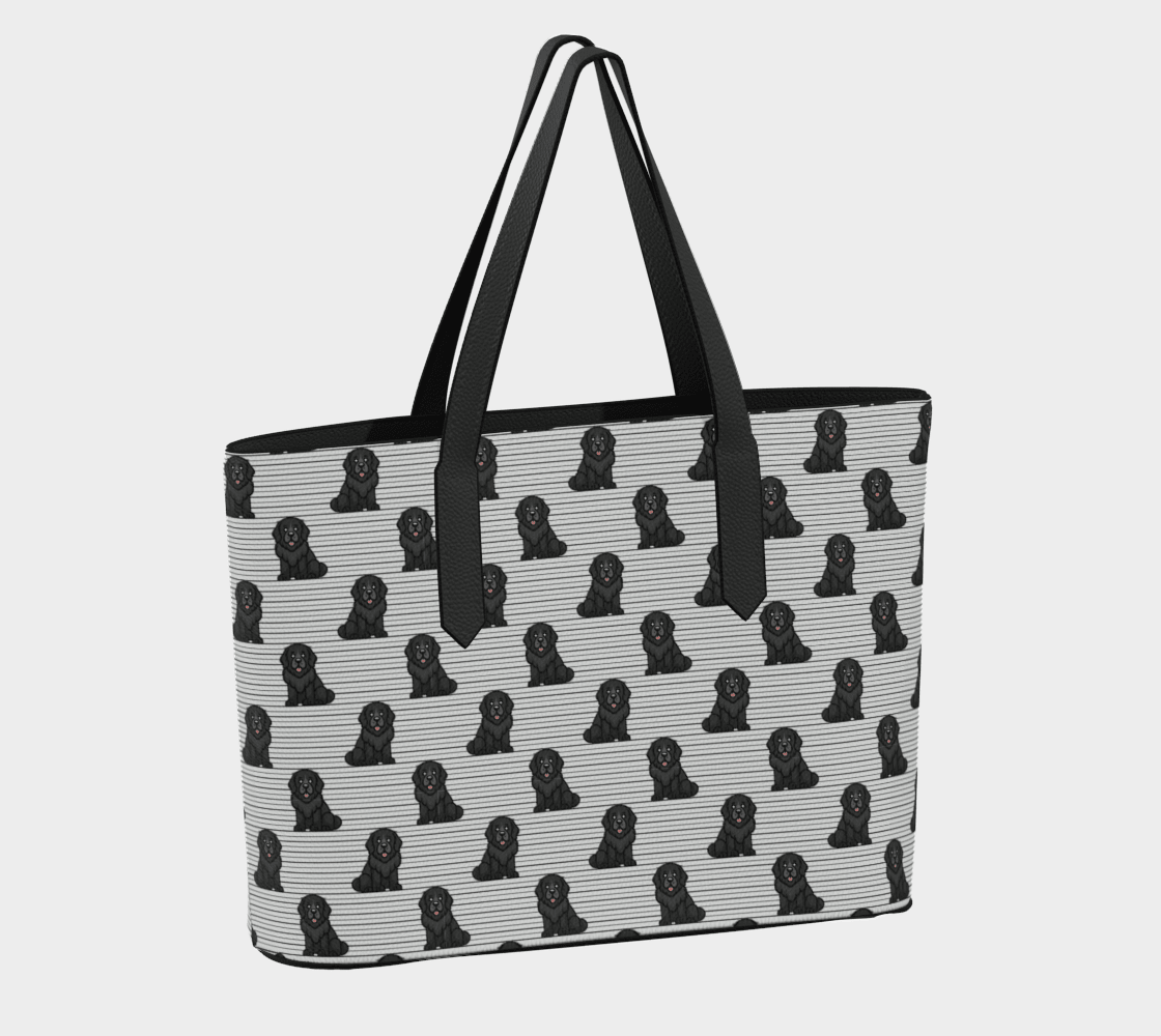 Newfoundland Dog Pinstripe Tote - Newfineseplease.ca