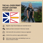 Newfoundland Flag Pattern Tote Bag – Newfoundland Travel & Gift Tote - Newfinese Please