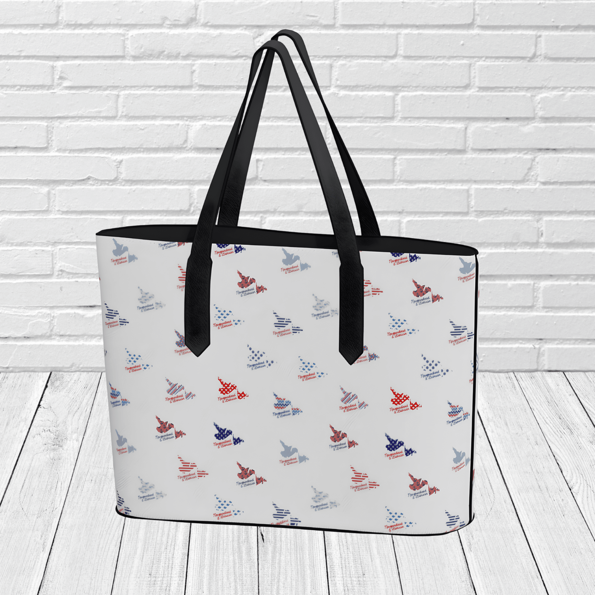 Newfoundland & Labrador Nautical Pattern Tote Bag – Coastal Travel & Gift Tote - Newfinese Please
