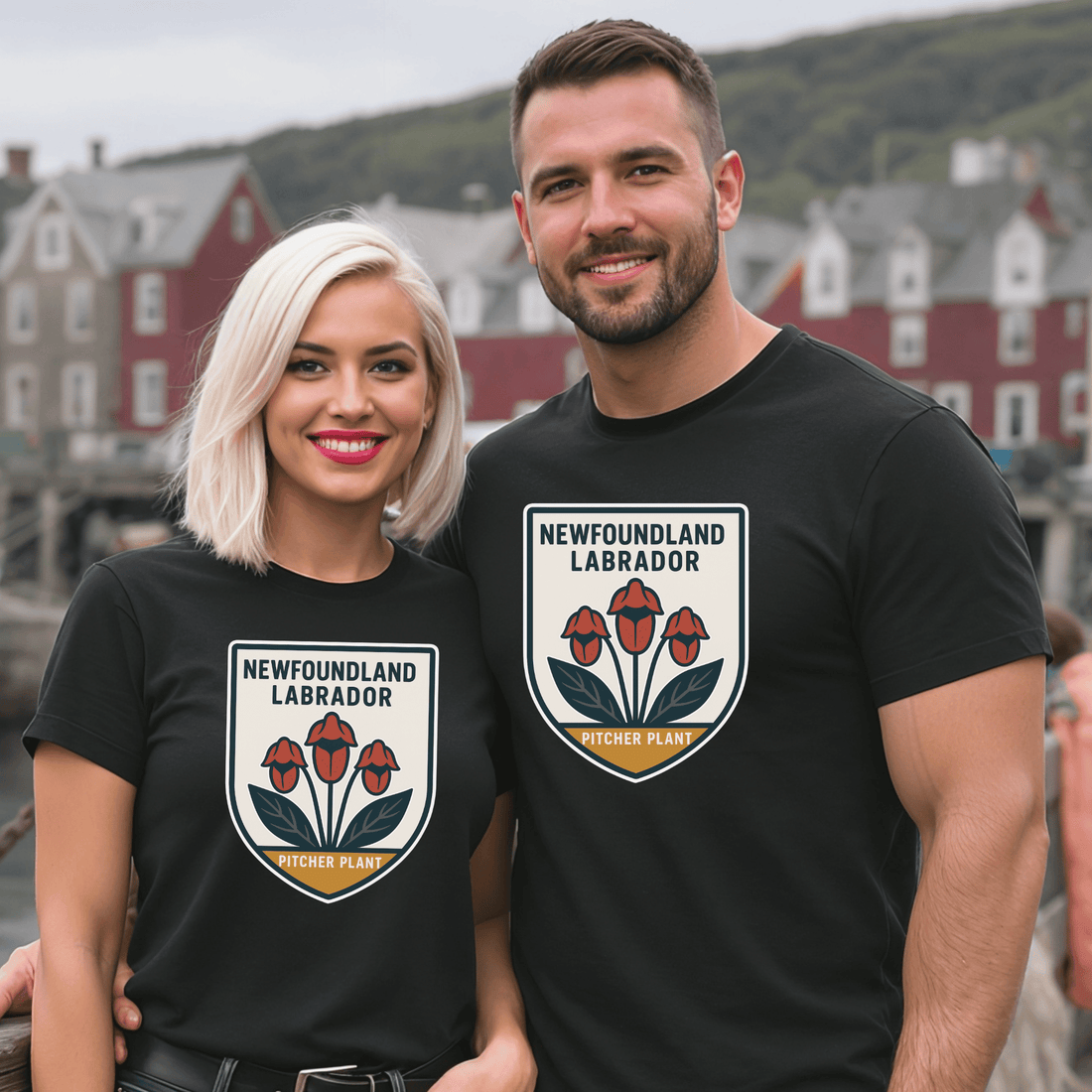 Newfoundland & Labrador Pitcher Plant Emblem Tee - Newfinese Please
