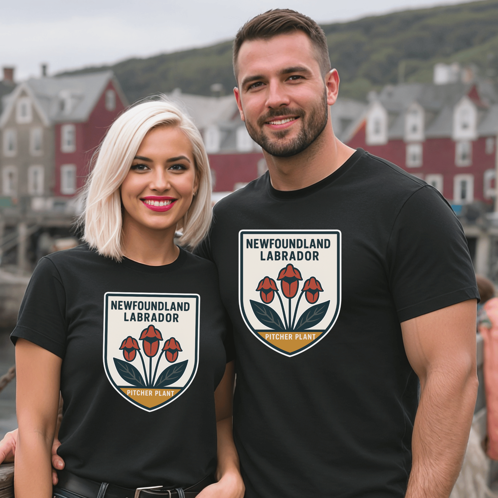 Newfoundland & Labrador Pitcher Plant Emblem Tee - Newfinese Please