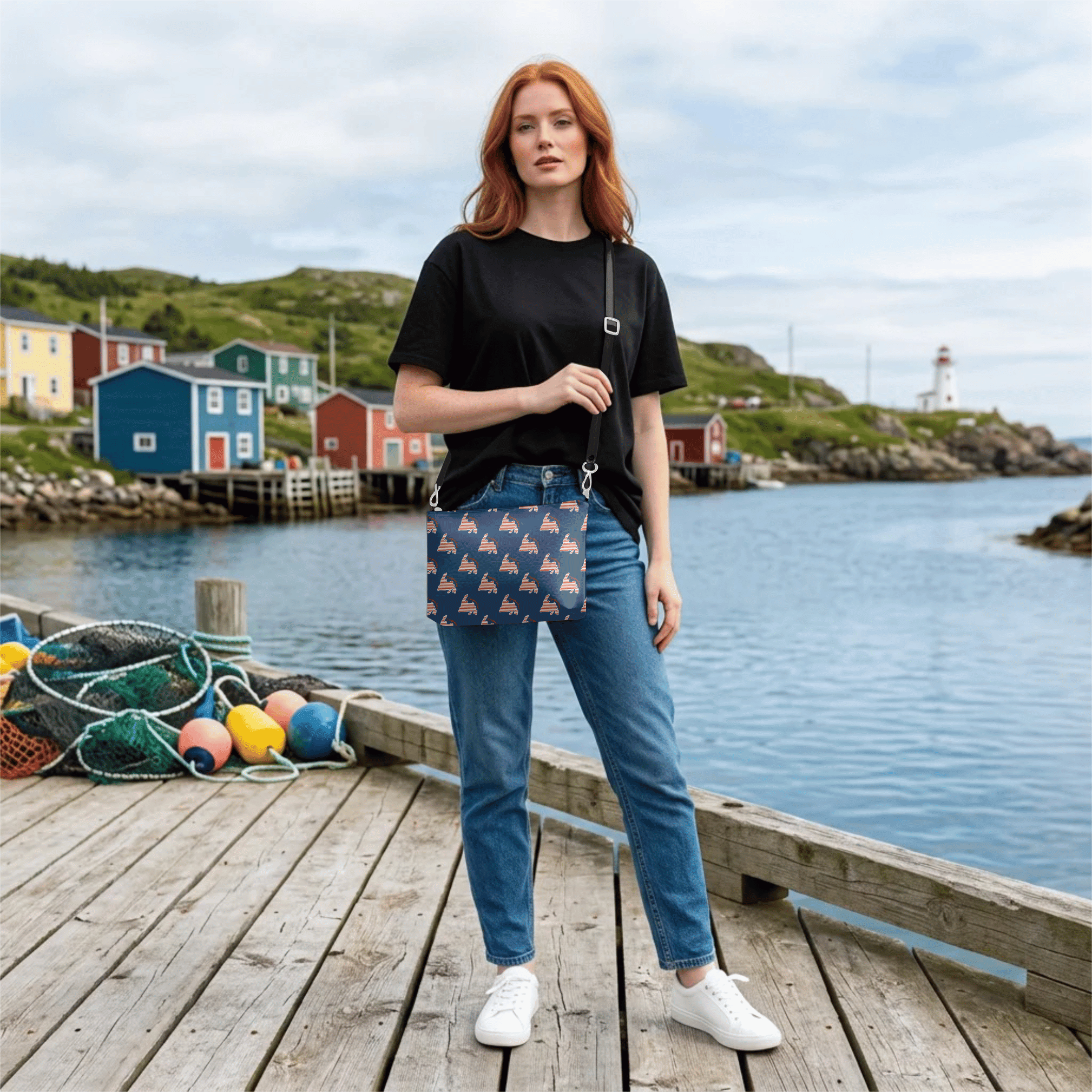 Newfoundland Silhouette Pattern Crossbody - Newfineseplease.ca