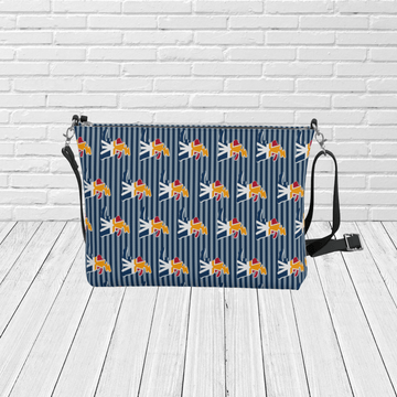 Newfoundland Silhouette Red, Yellow and Blue Crossbody – Coastal Travel & Gift Purse - Newfinese Please