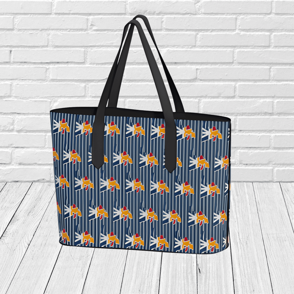 Newfoundland Silhouette Stripe Tote Bag – Coastal Travel & Gift Tote - Newfinese Please